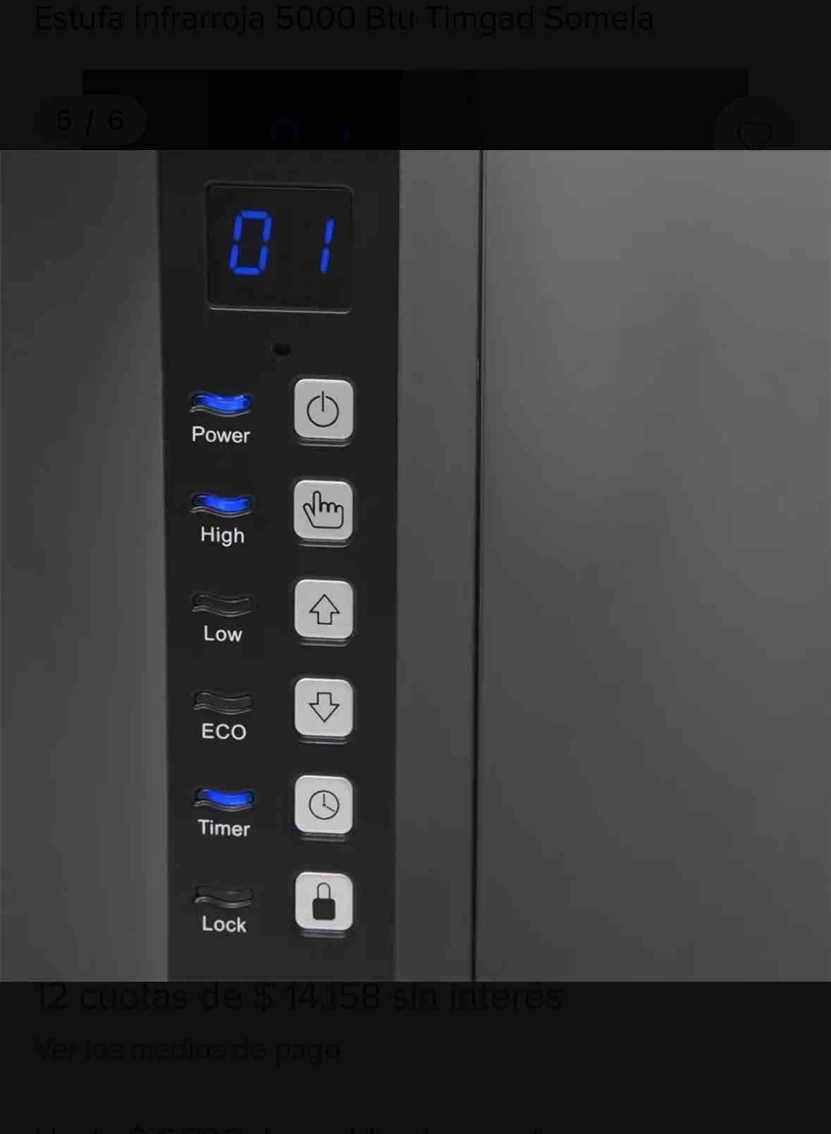 Calefactor eléctrico Somela negro - miniatura 3