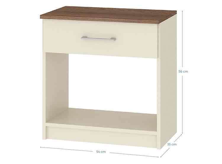 Mesa de noche blanca con lámpara - miniatura 2