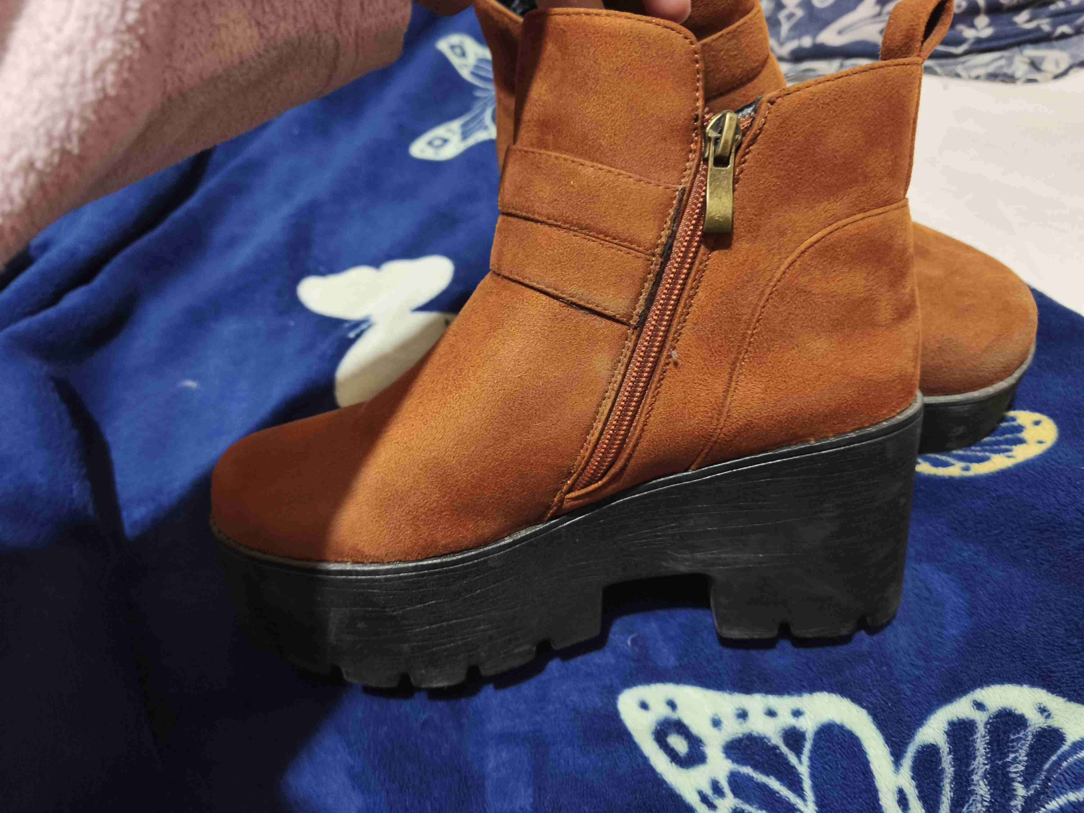 Botines de gamuza marrón con tacón - miniatura 3