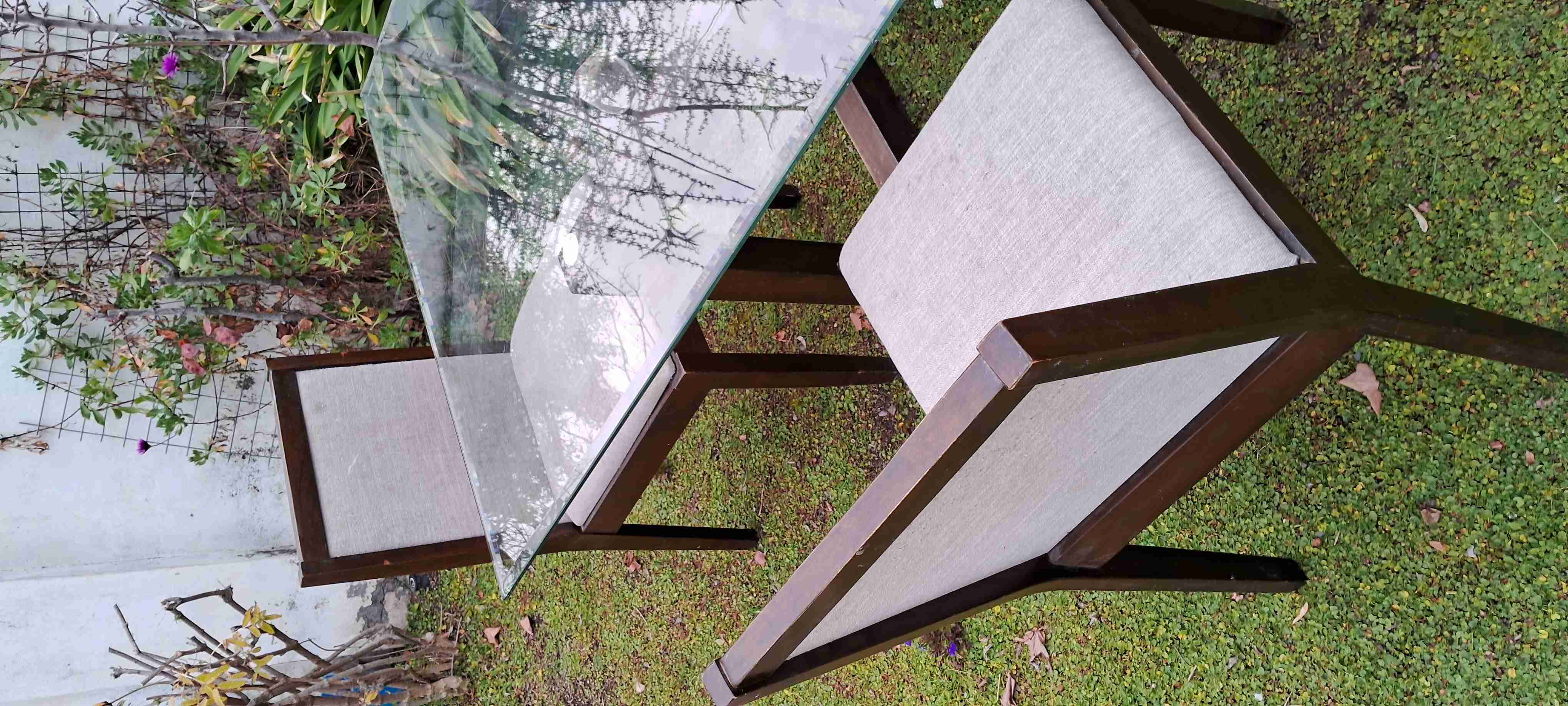 Juego de comedor exterior vidrio - miniatura 2