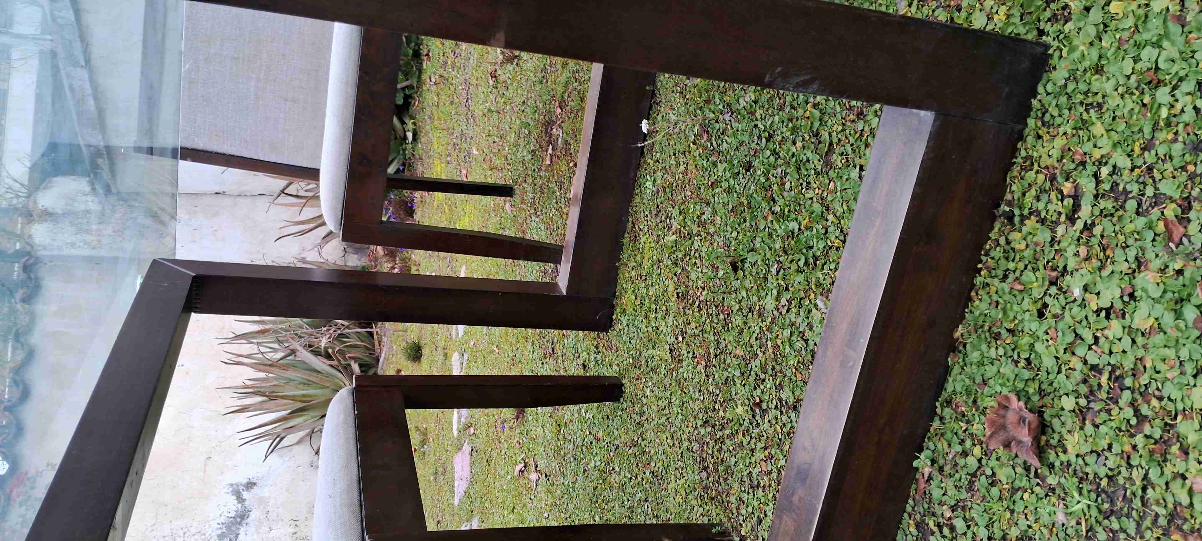 Juego de comedor exterior vidrio - miniatura 3