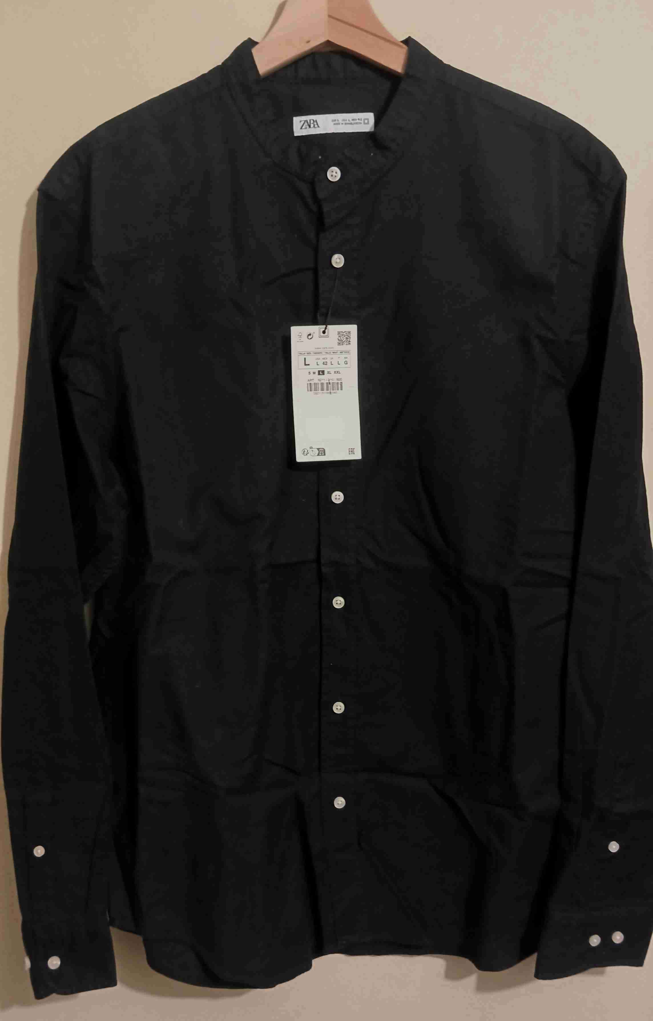 (Zara) Camisa Negra Hombre - miniatura 1