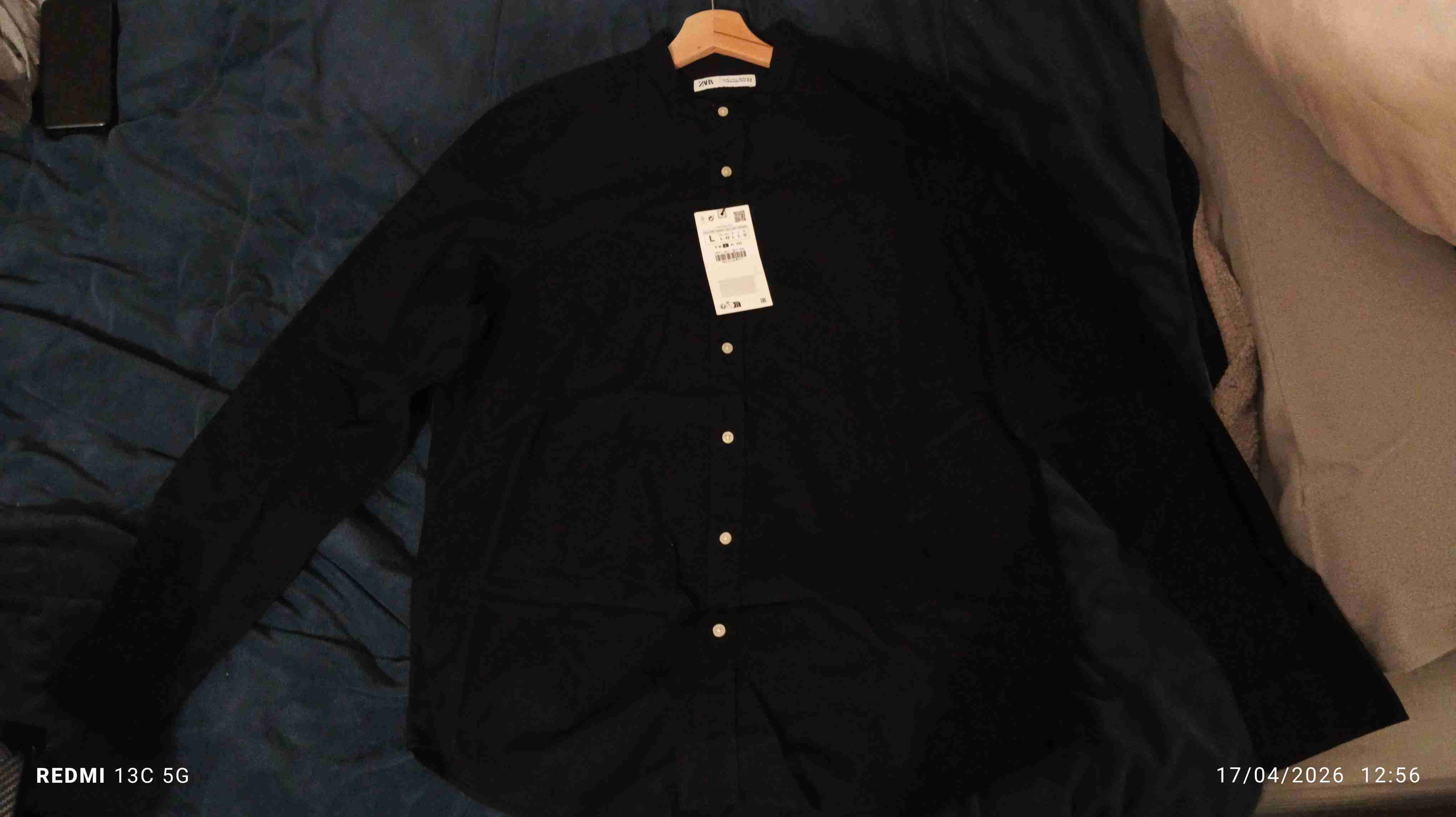 (Zara) Camisa Negra Hombre - miniatura 3