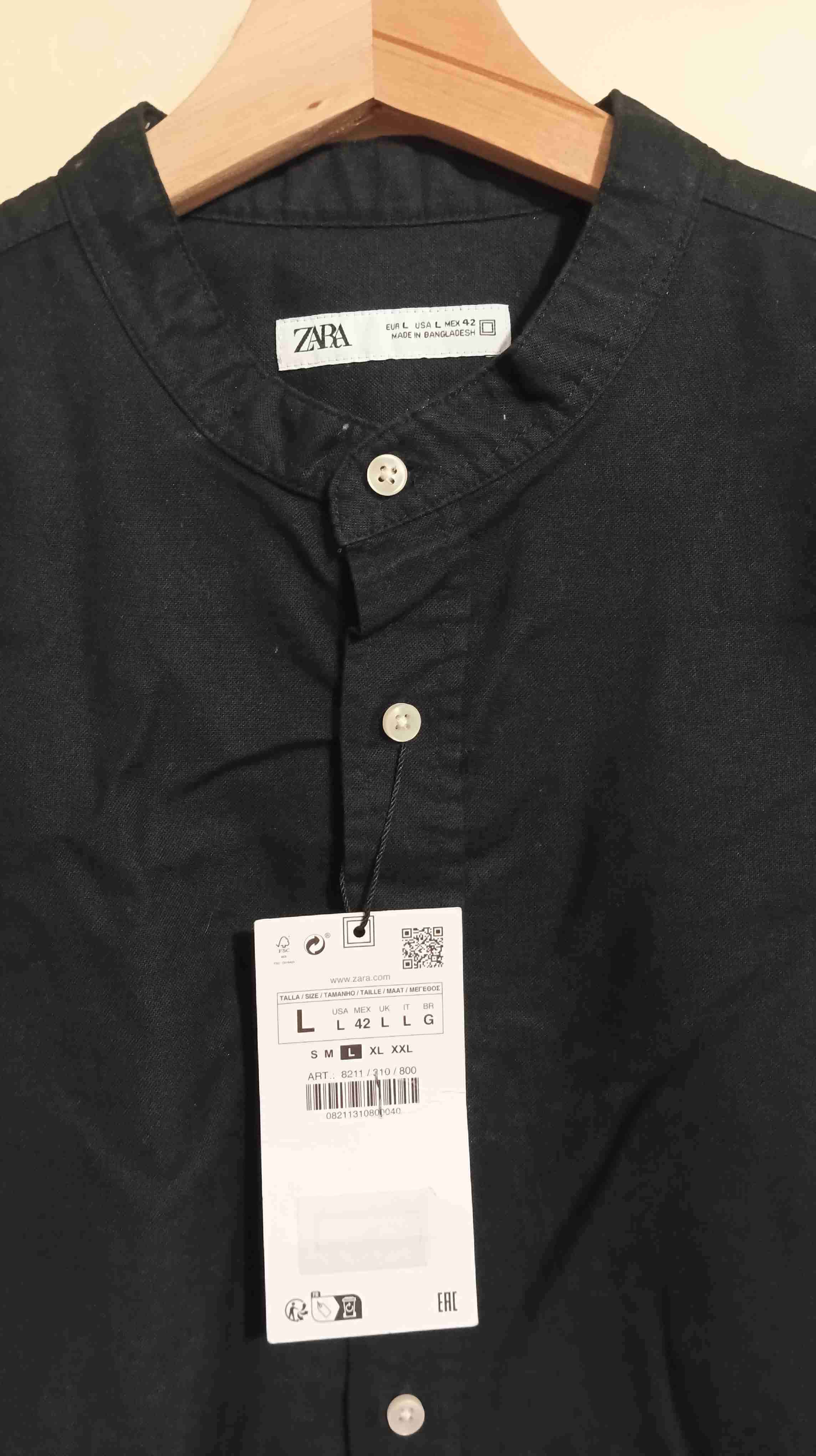 (Zara) Camisa Negra Hombre - miniatura 5