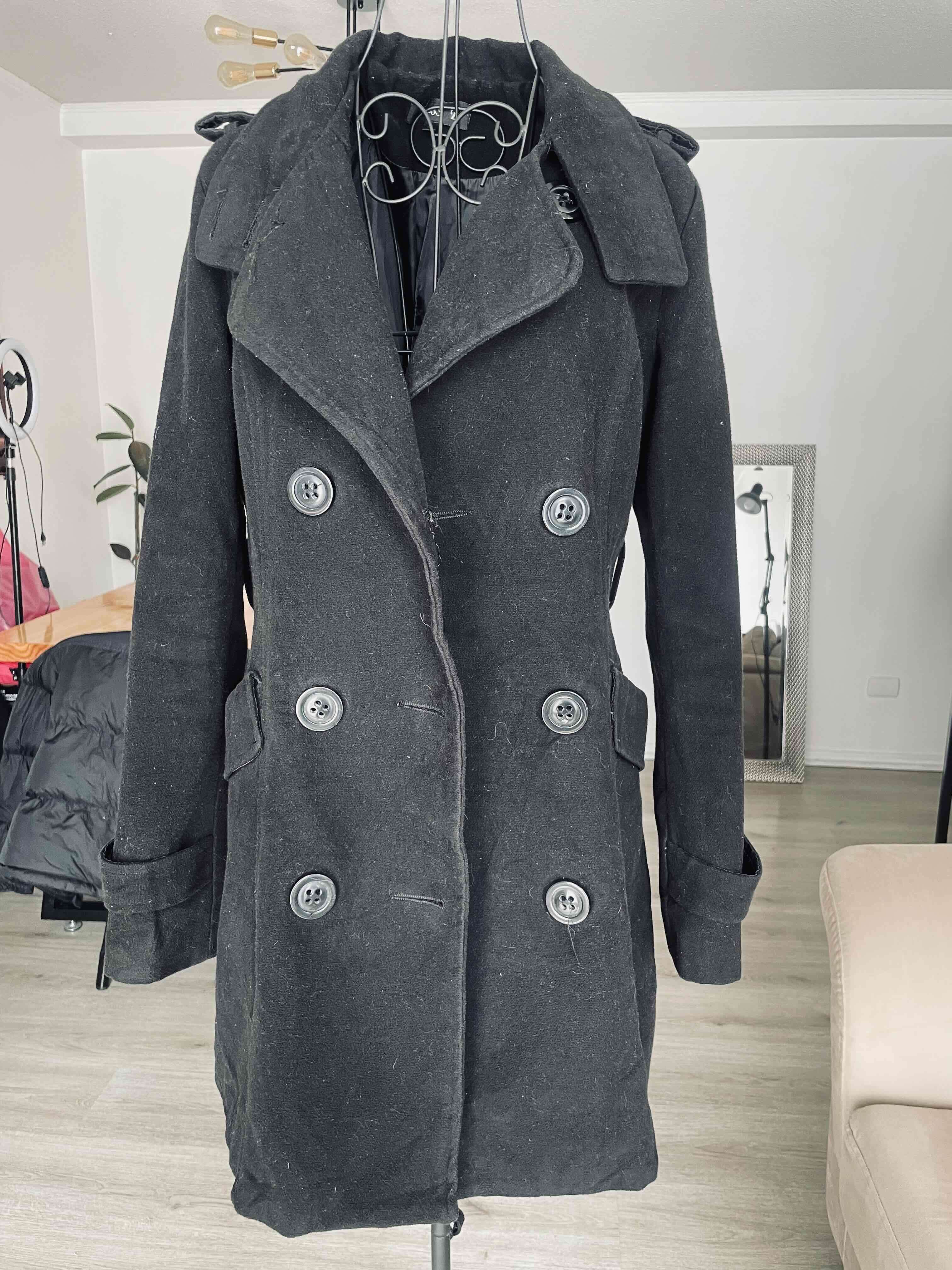 Abrigo negro doble botonadura - miniatura 1