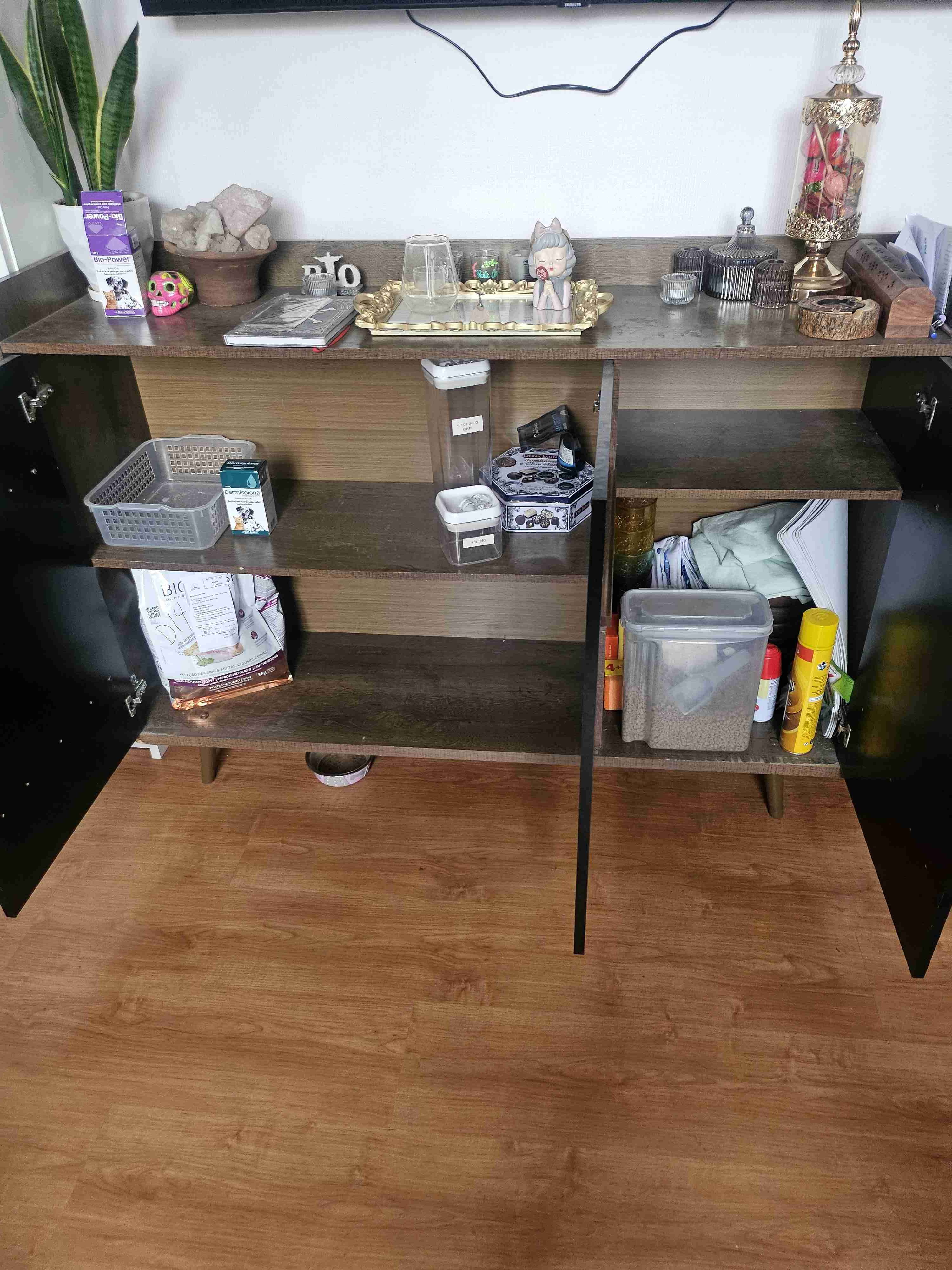 Mueble aparador negro de madera - miniatura 2