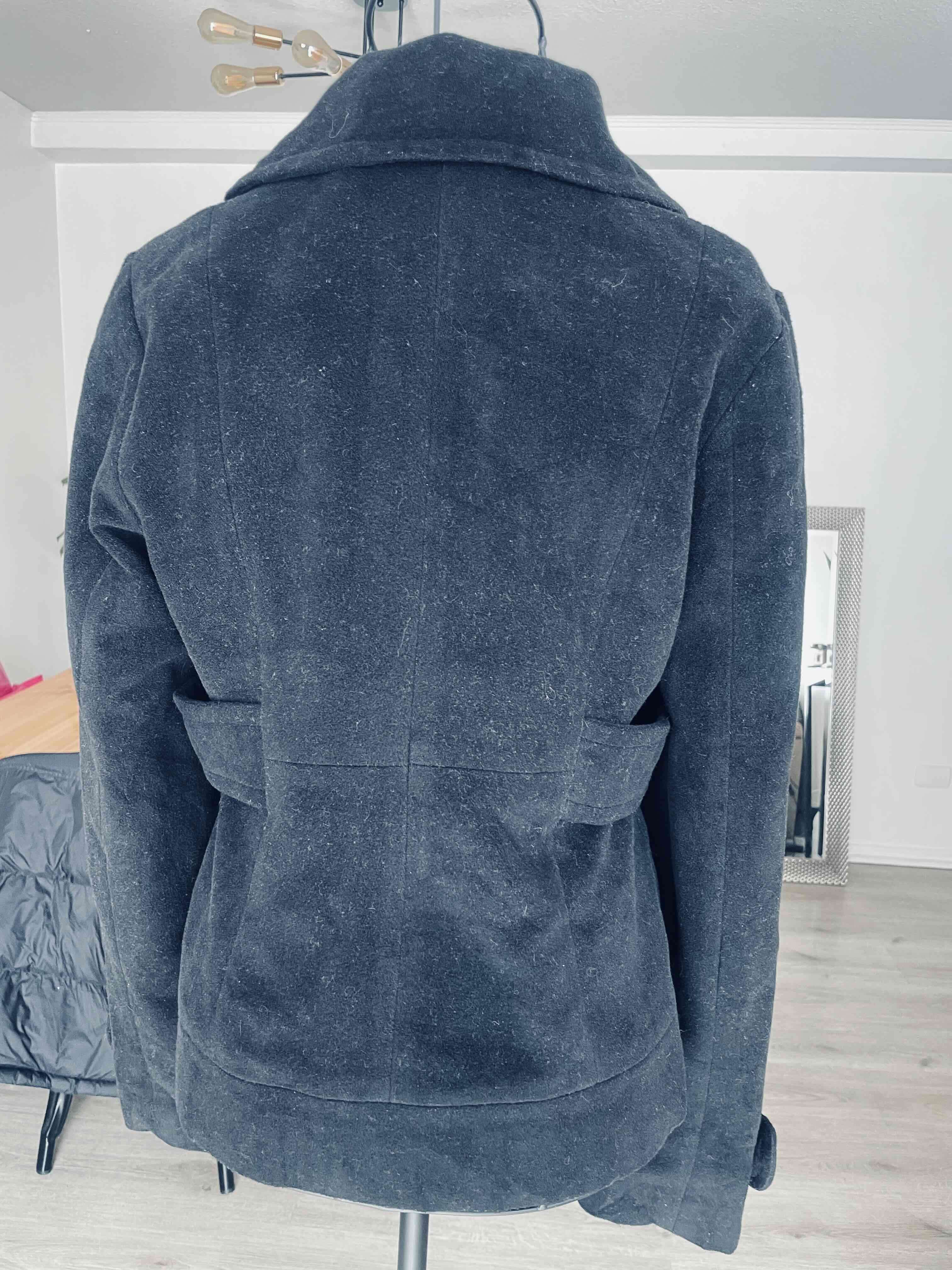 Abrigo corto negro elegante, talla S - miniatura 2