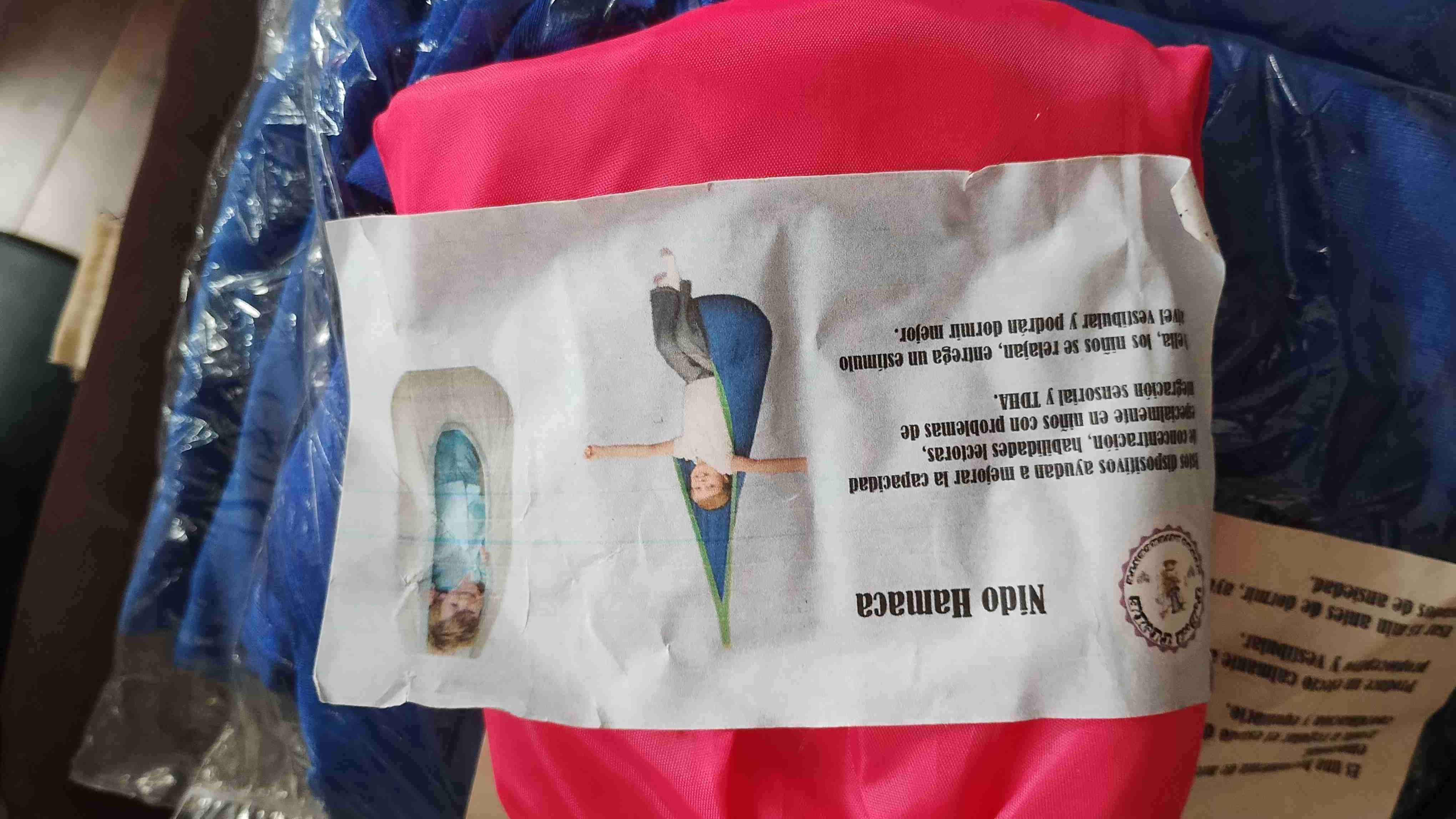 Hamaca para niños azul y rosa