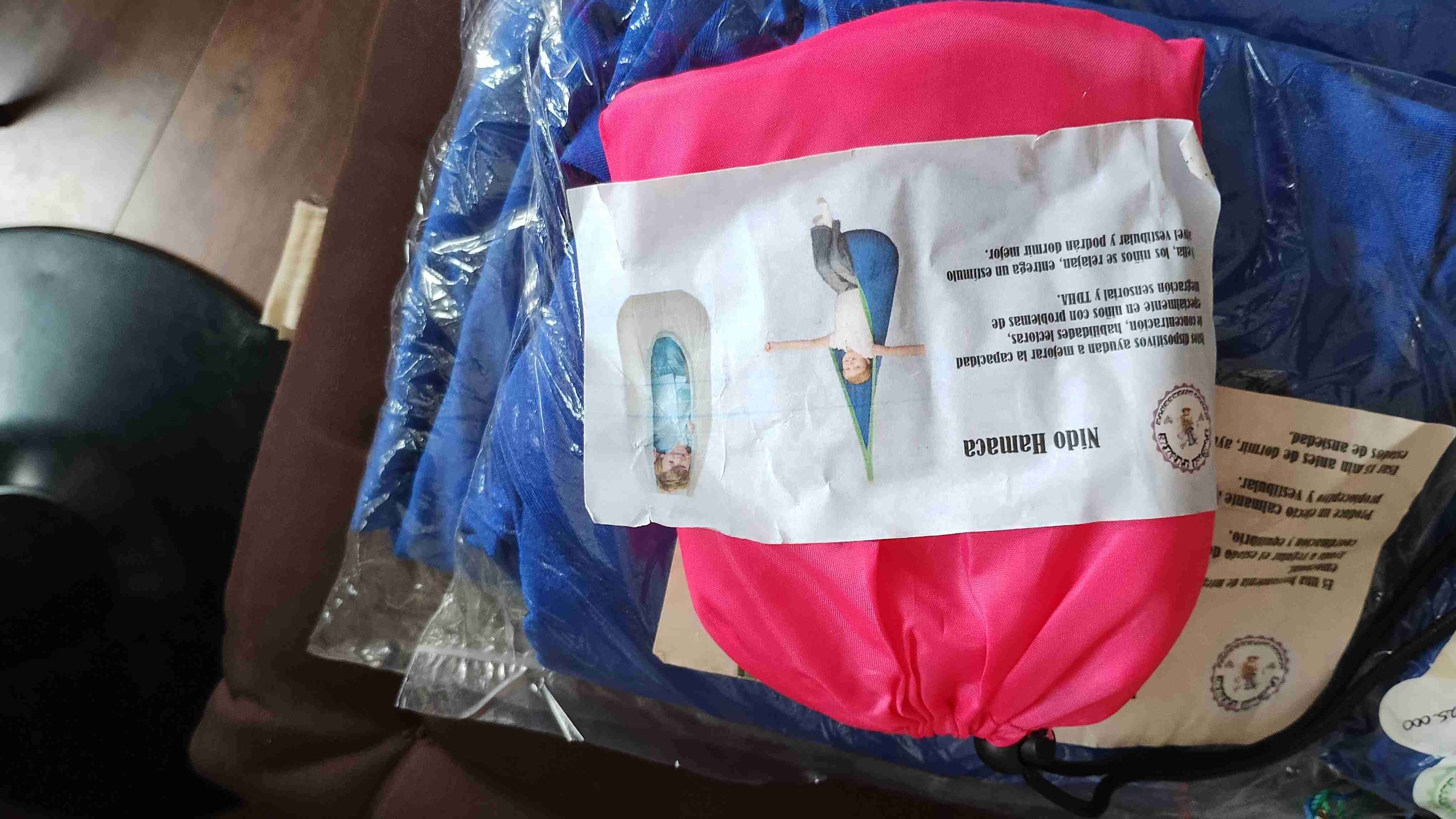 Hamaca para niños azul y rosa - miniatura 2