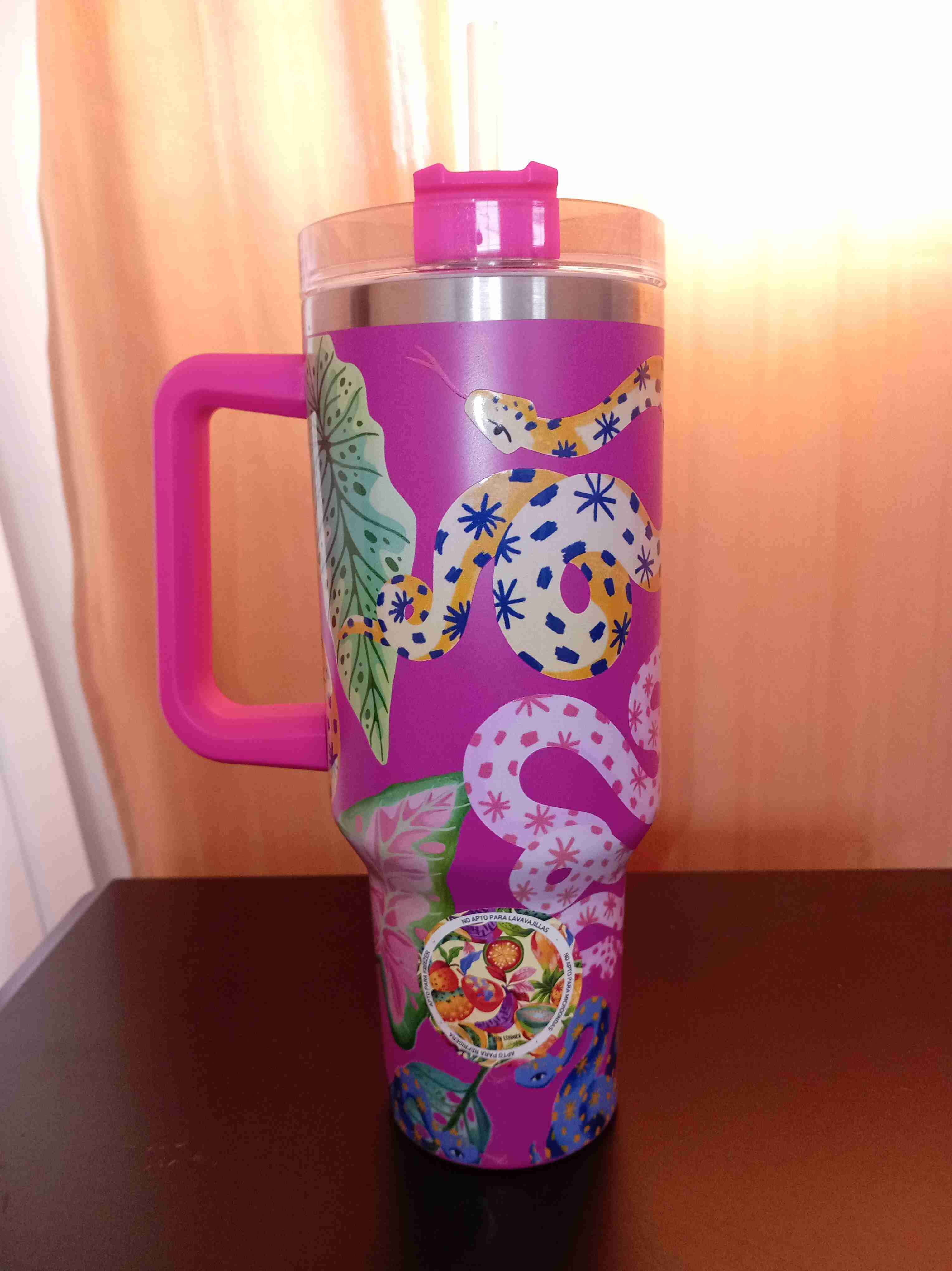 Vaso térmico colorido con tapa - miniatura 1