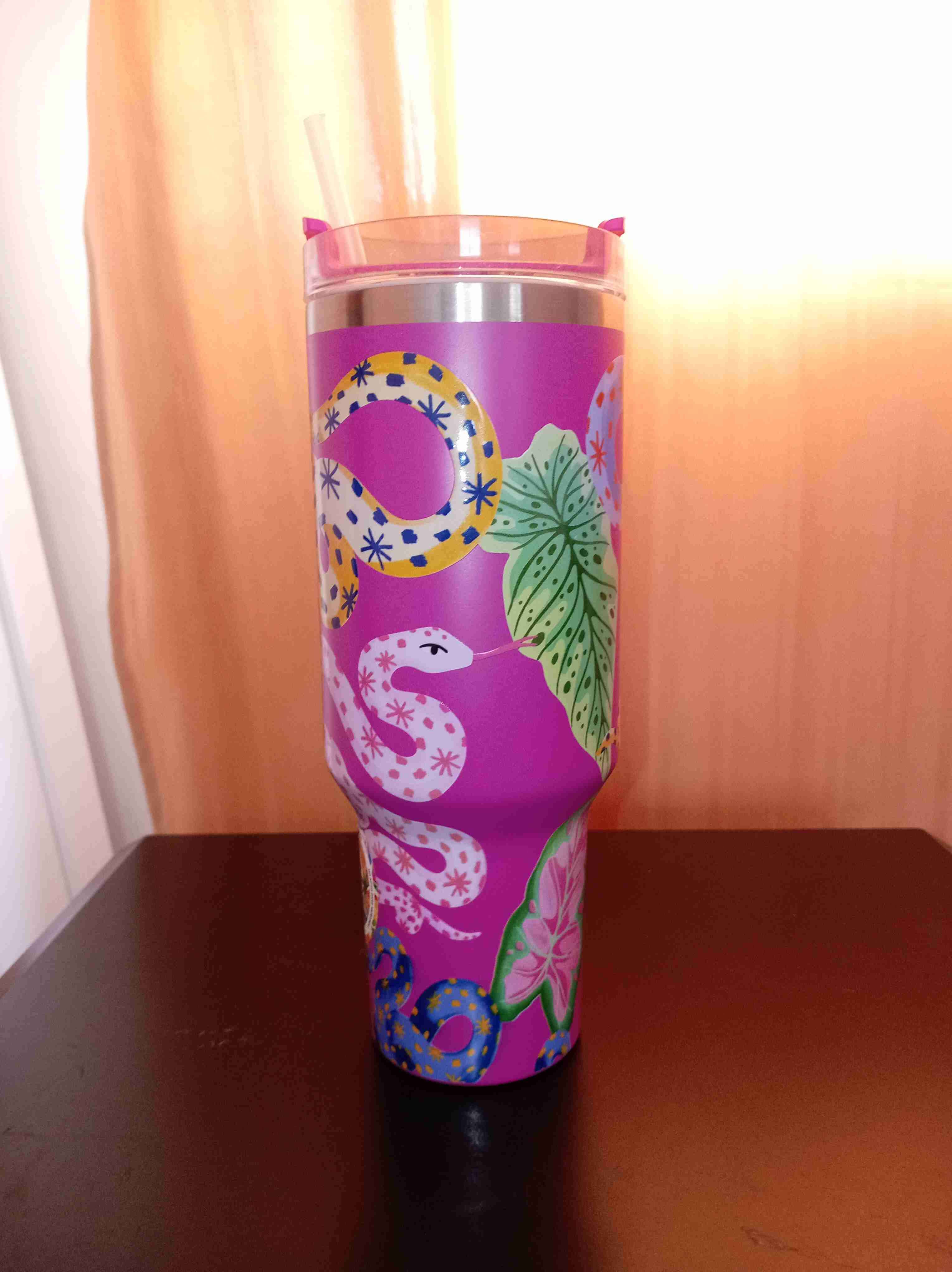 Vaso térmico colorido con tapa - miniatura 2