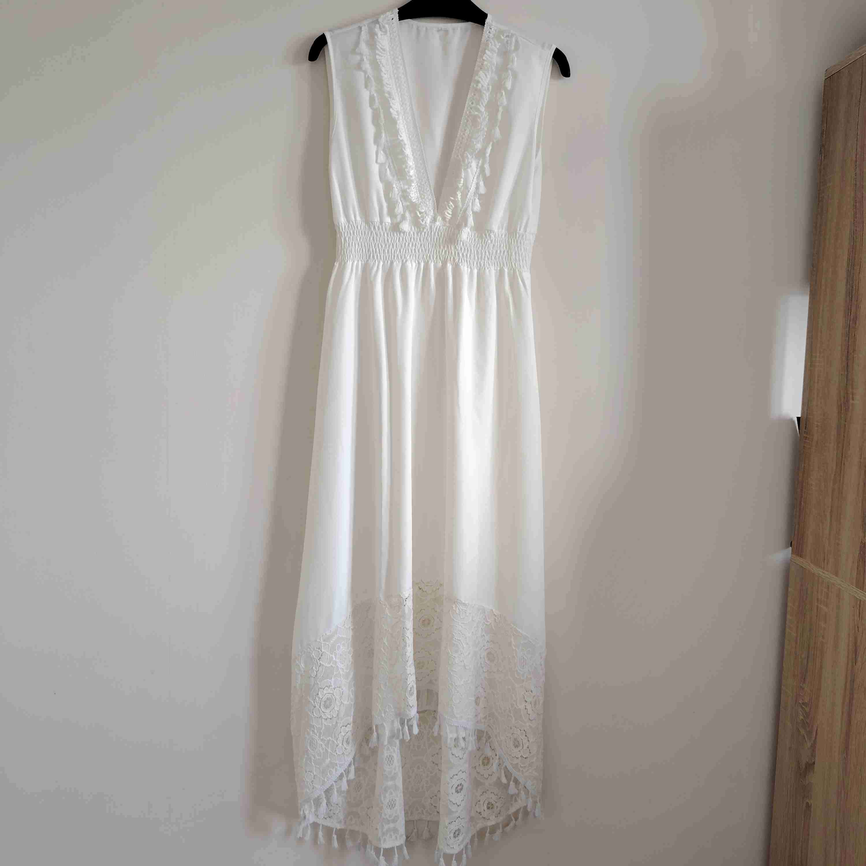 Vestido Blanco Largo L - miniatura 1