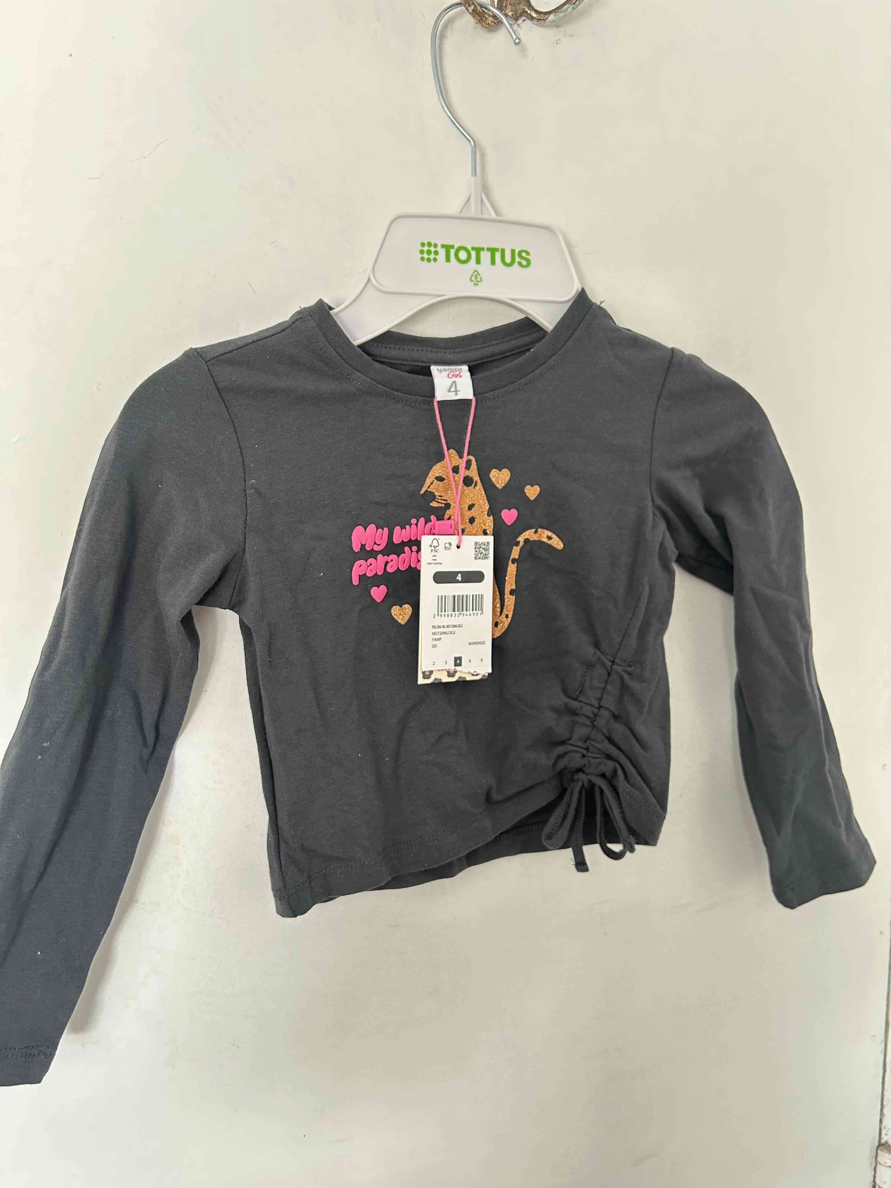 Polera niña gris estampada - miniatura 1