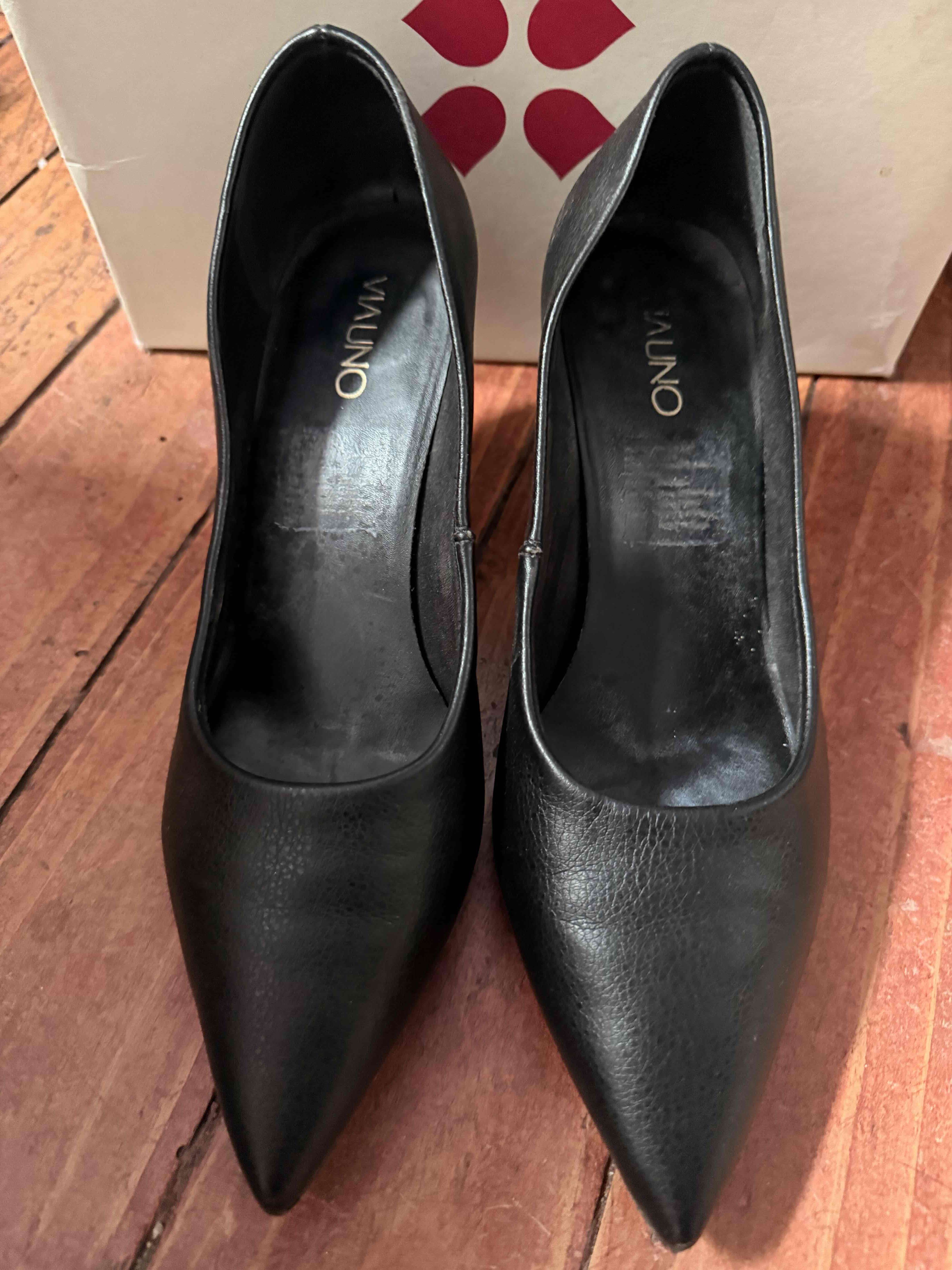 Zapatos de taco negro Vía Uno - miniatura 1