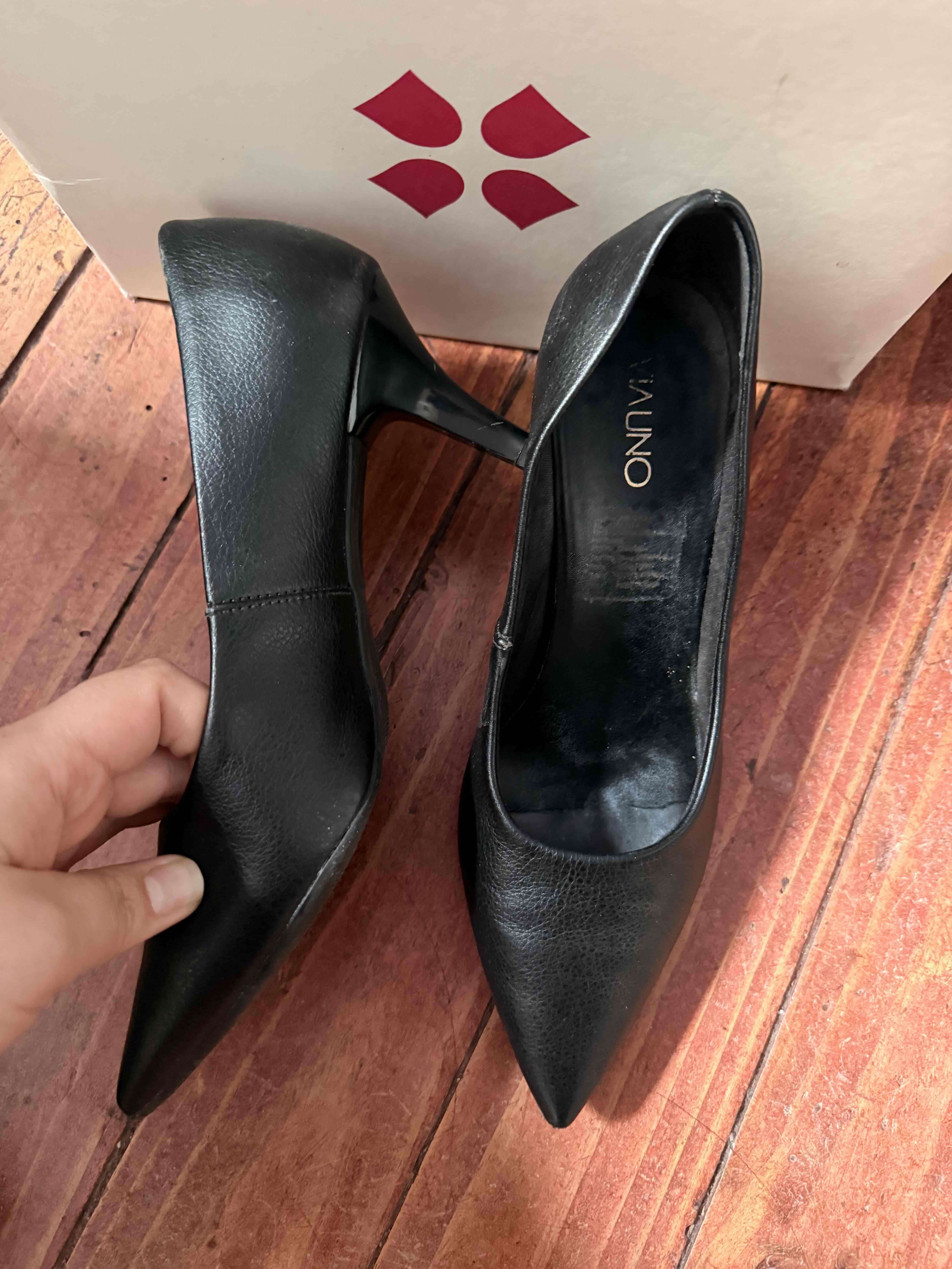 Zapatos de taco negro Vía Uno - miniatura 2