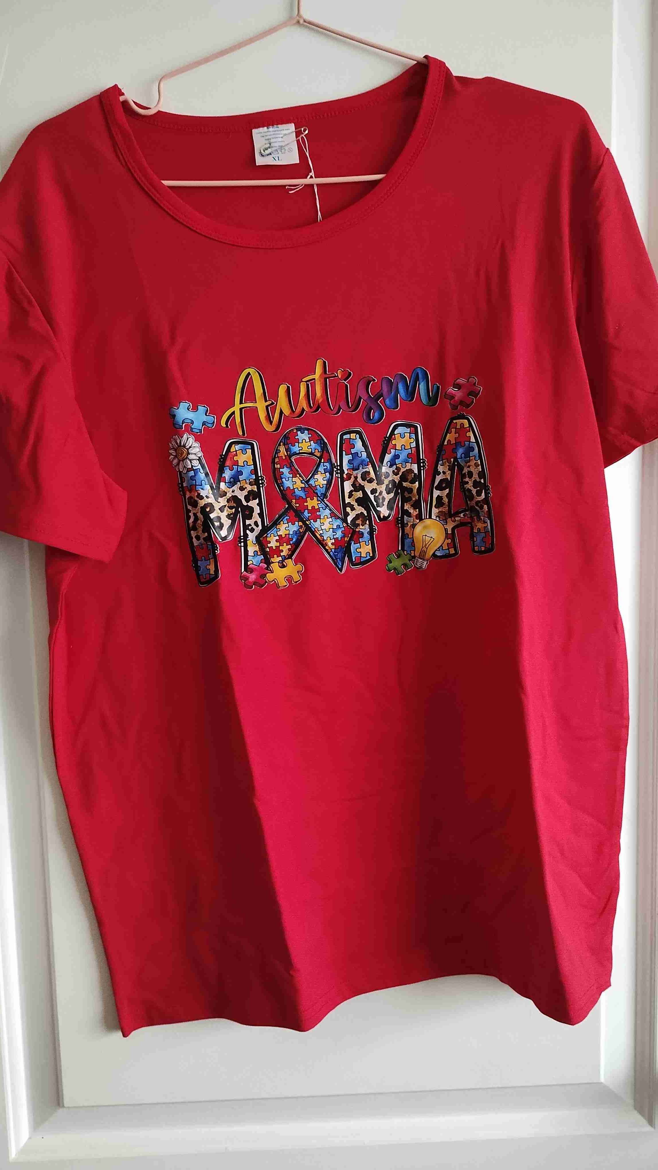 Polera roja Autism Mama