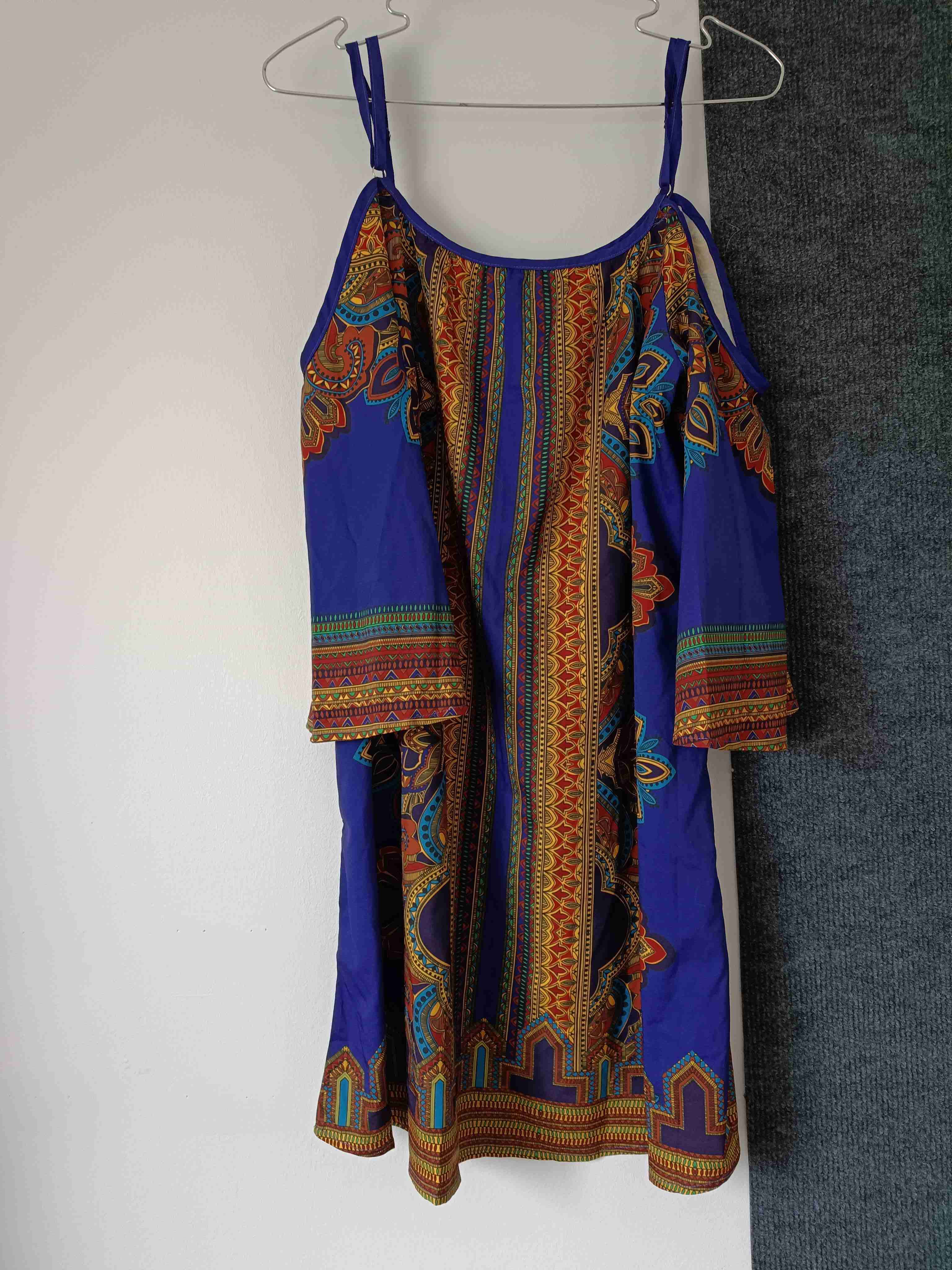 Polera estampado azul multicolor