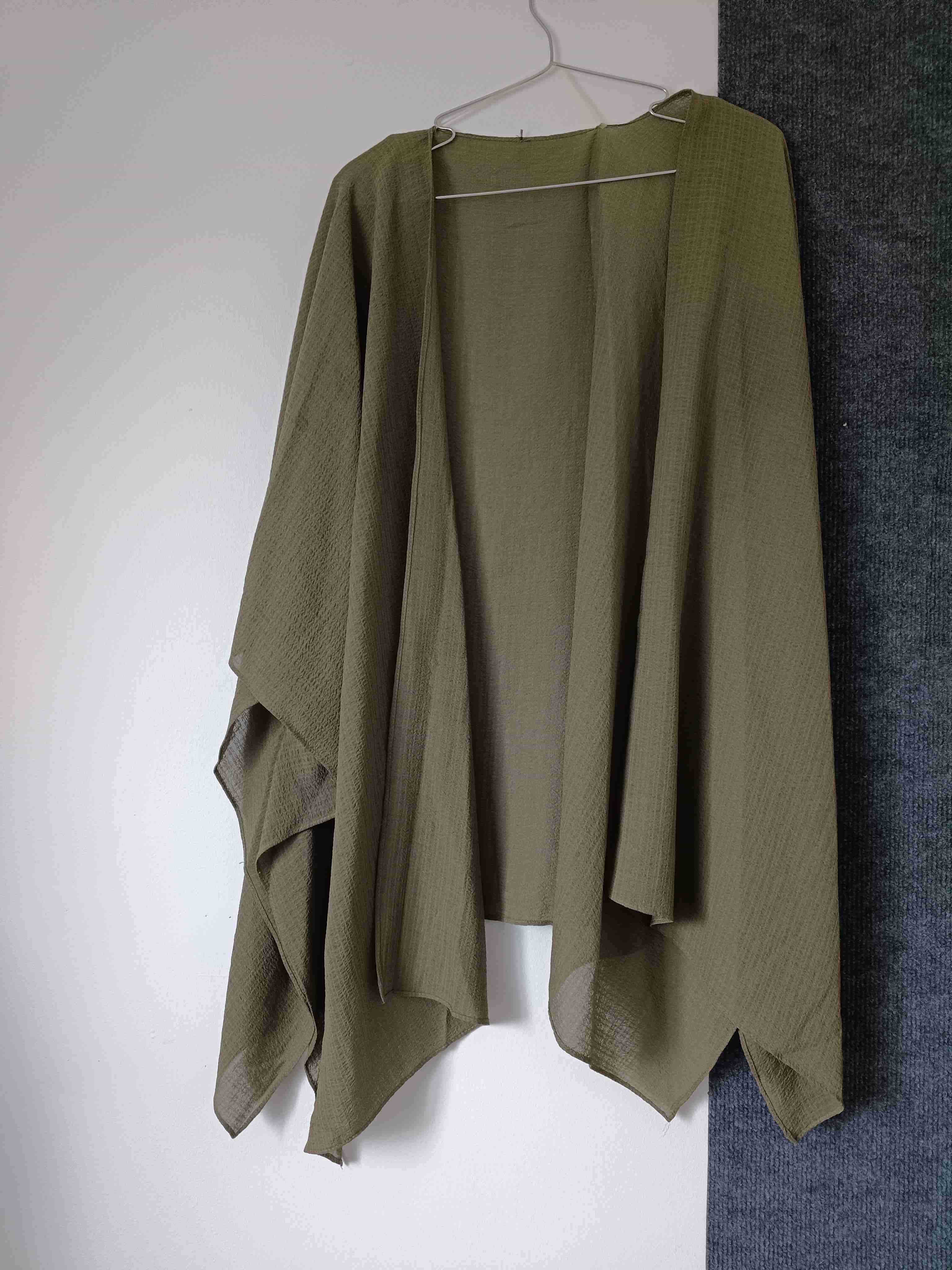 Cardigan largo verde oliva