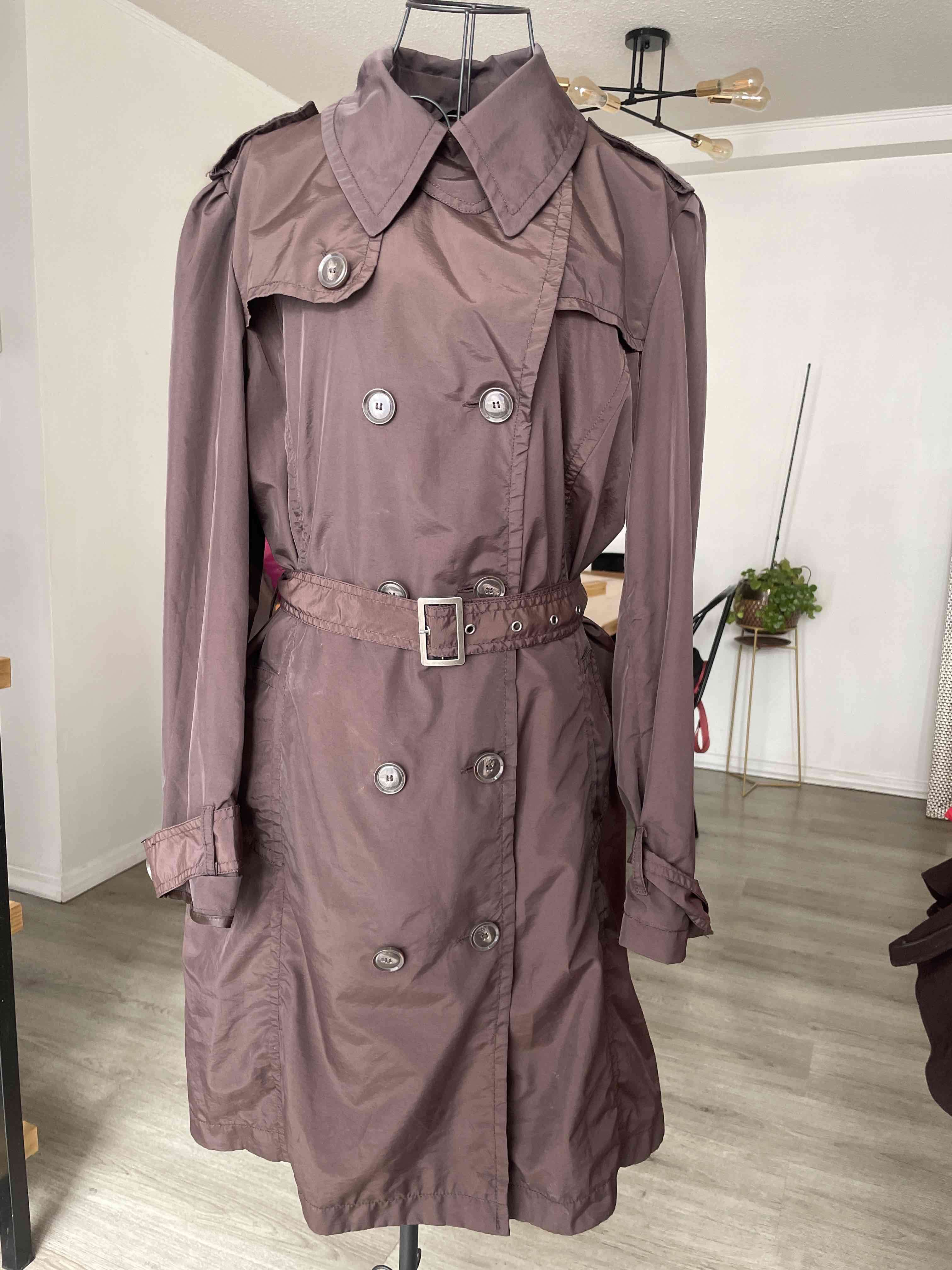 Abrigo trench marrón, talla XL. - miniatura 1