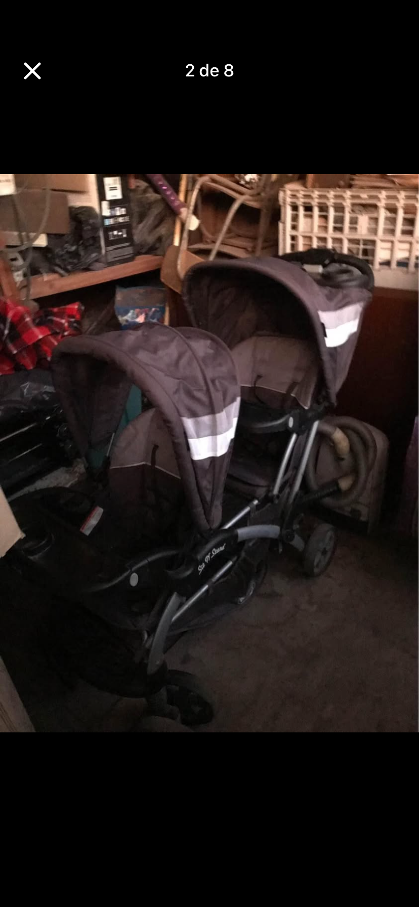 Coche de bebé gris - miniatura 2