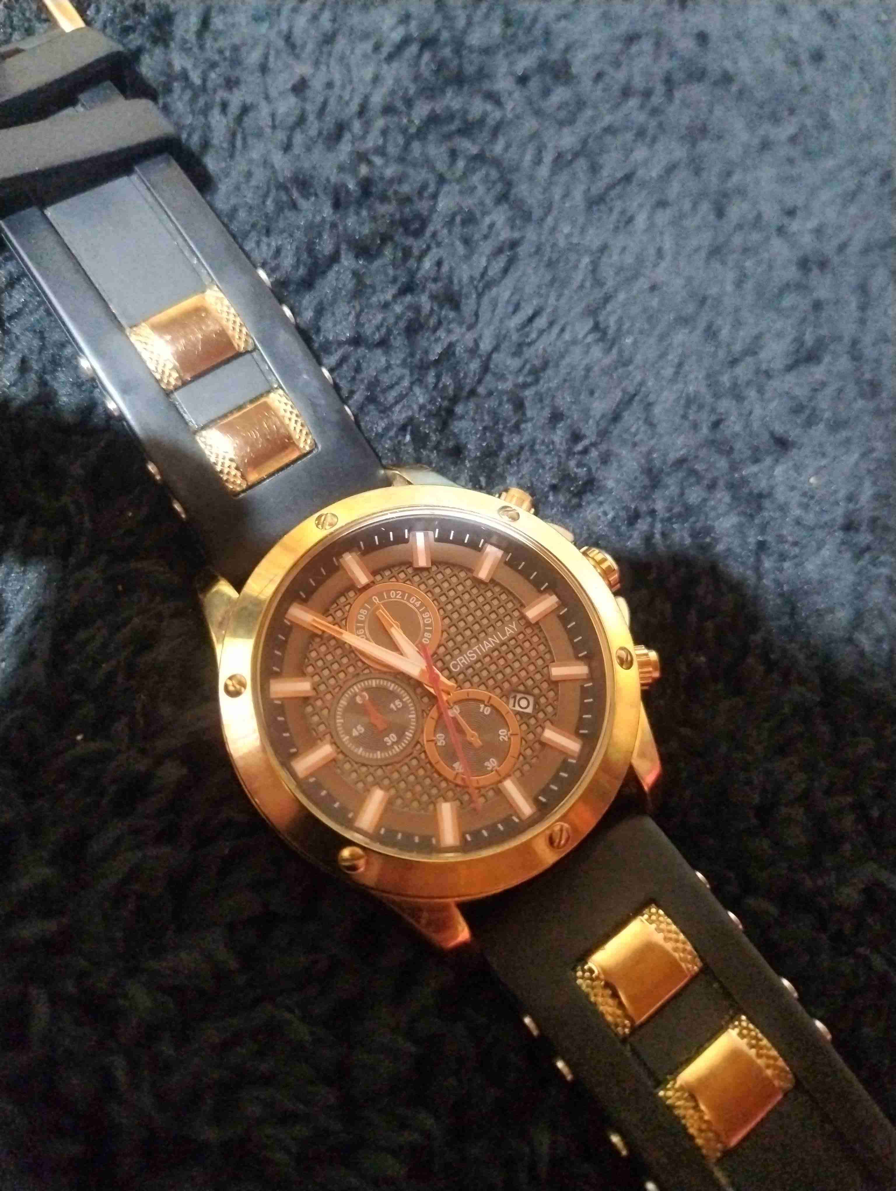 Reloj Cristian Lay con correa de goma negro - miniatura 3