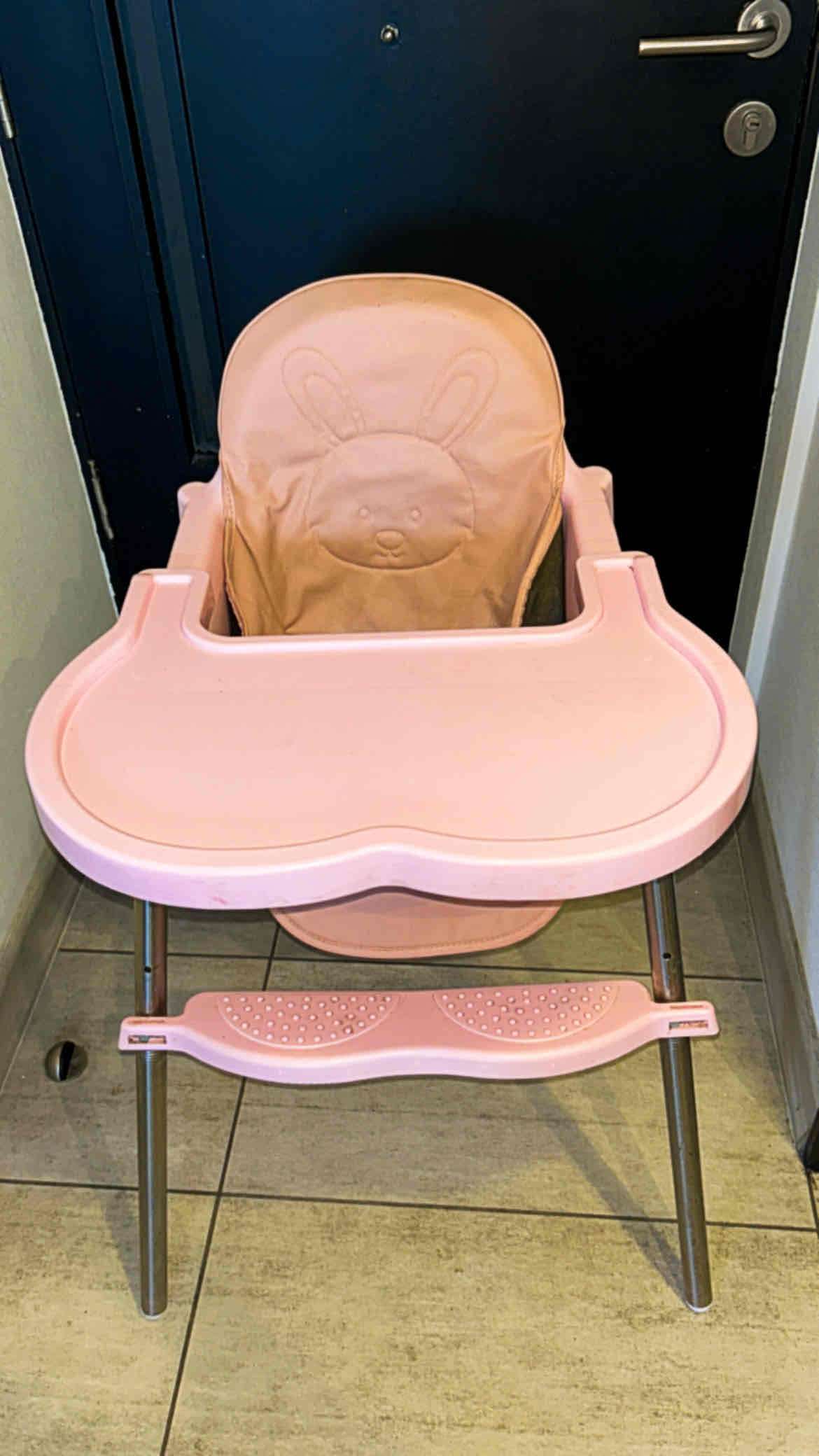 Silla de comer para bebé rosada - miniatura 2