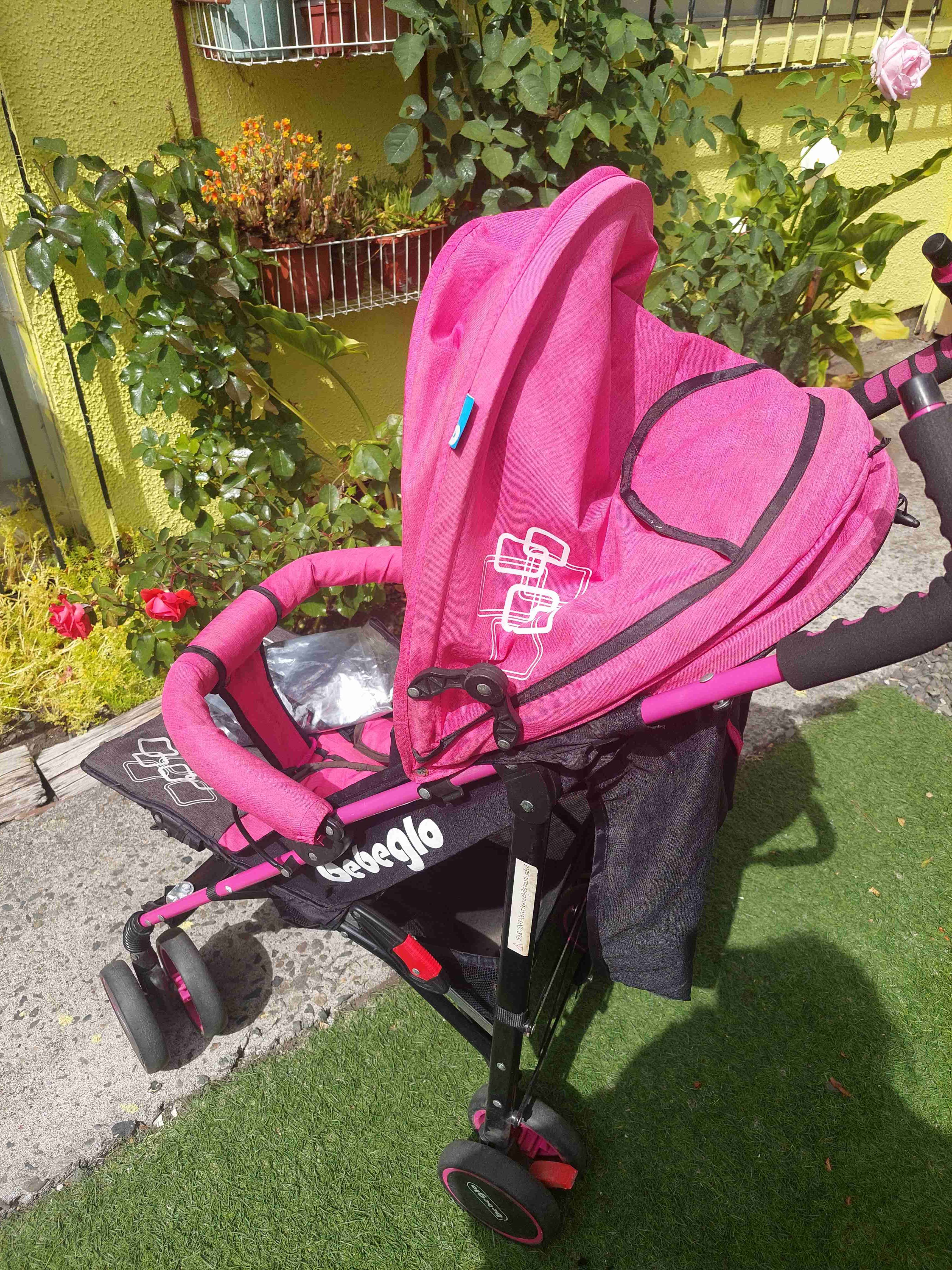 Coche de bebé rosa - miniatura 3