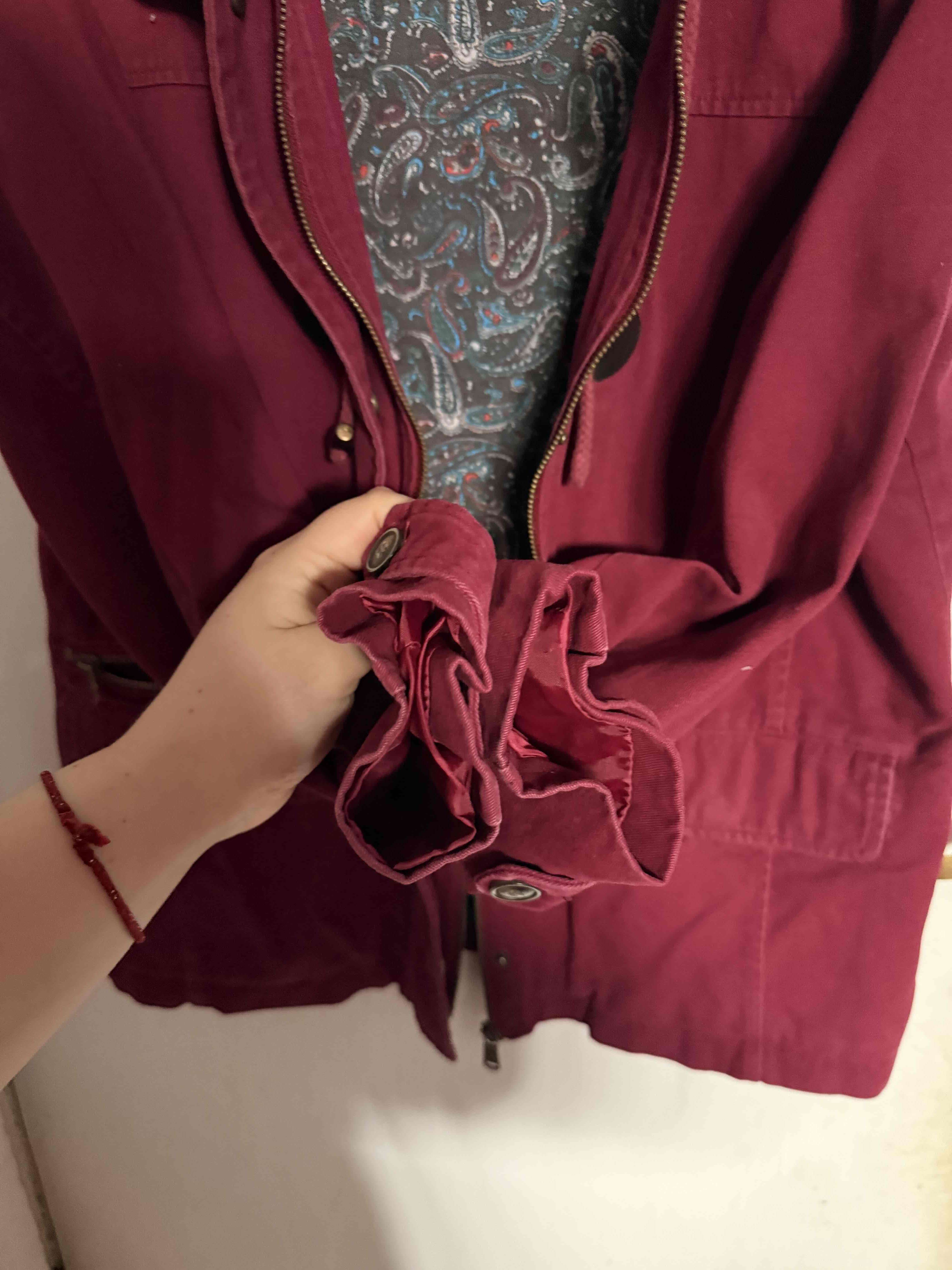 Abrigo burdeos con cierres Unanyme - miniatura 6