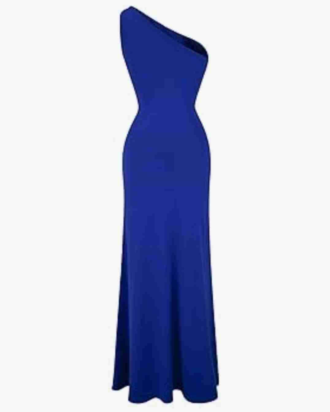 Vestido Fiesta azul un hombro lentejuelas - miniatura 3