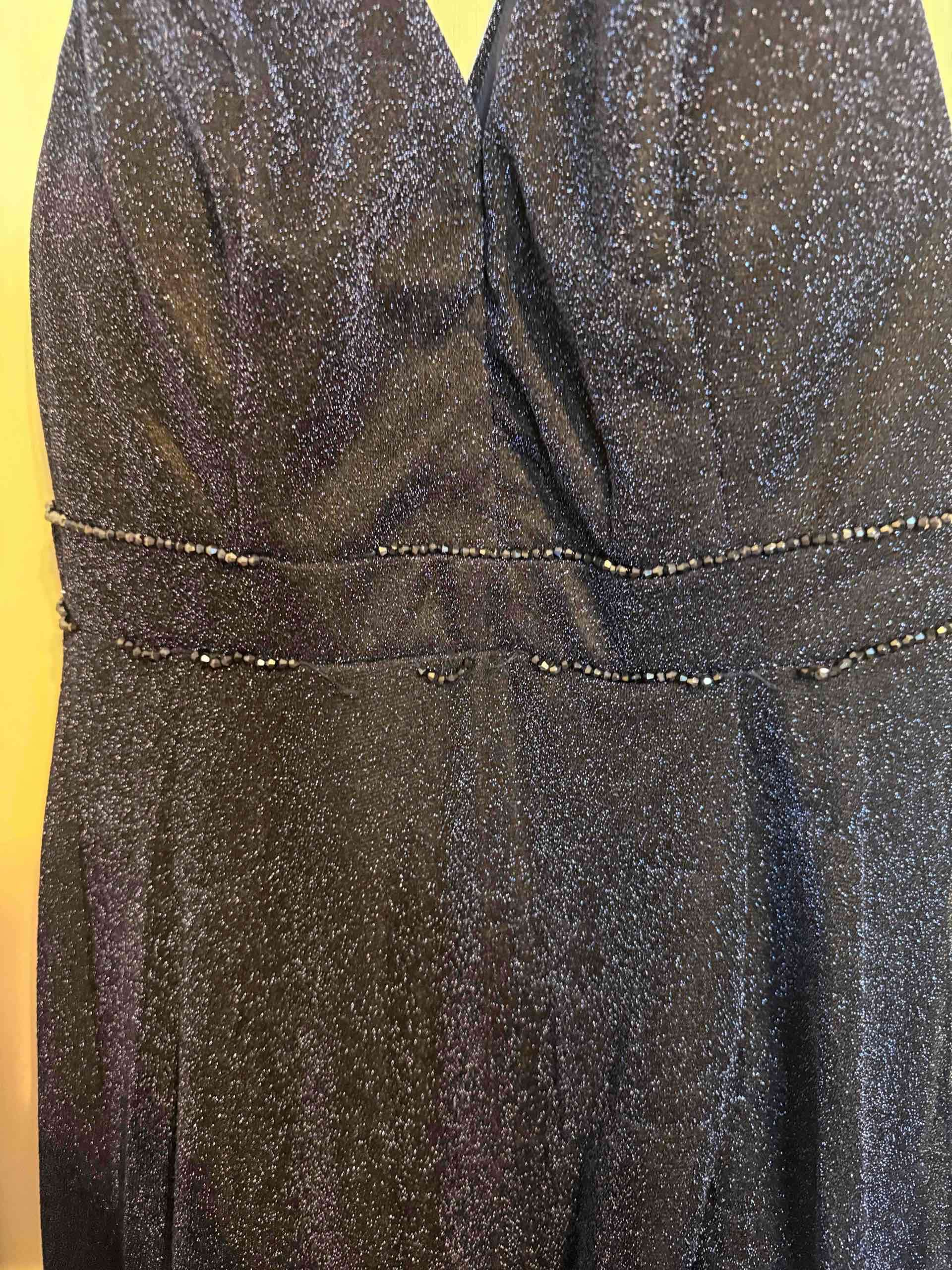 Vestido largo de Fiesta azul marin con brillos - miniatura 6