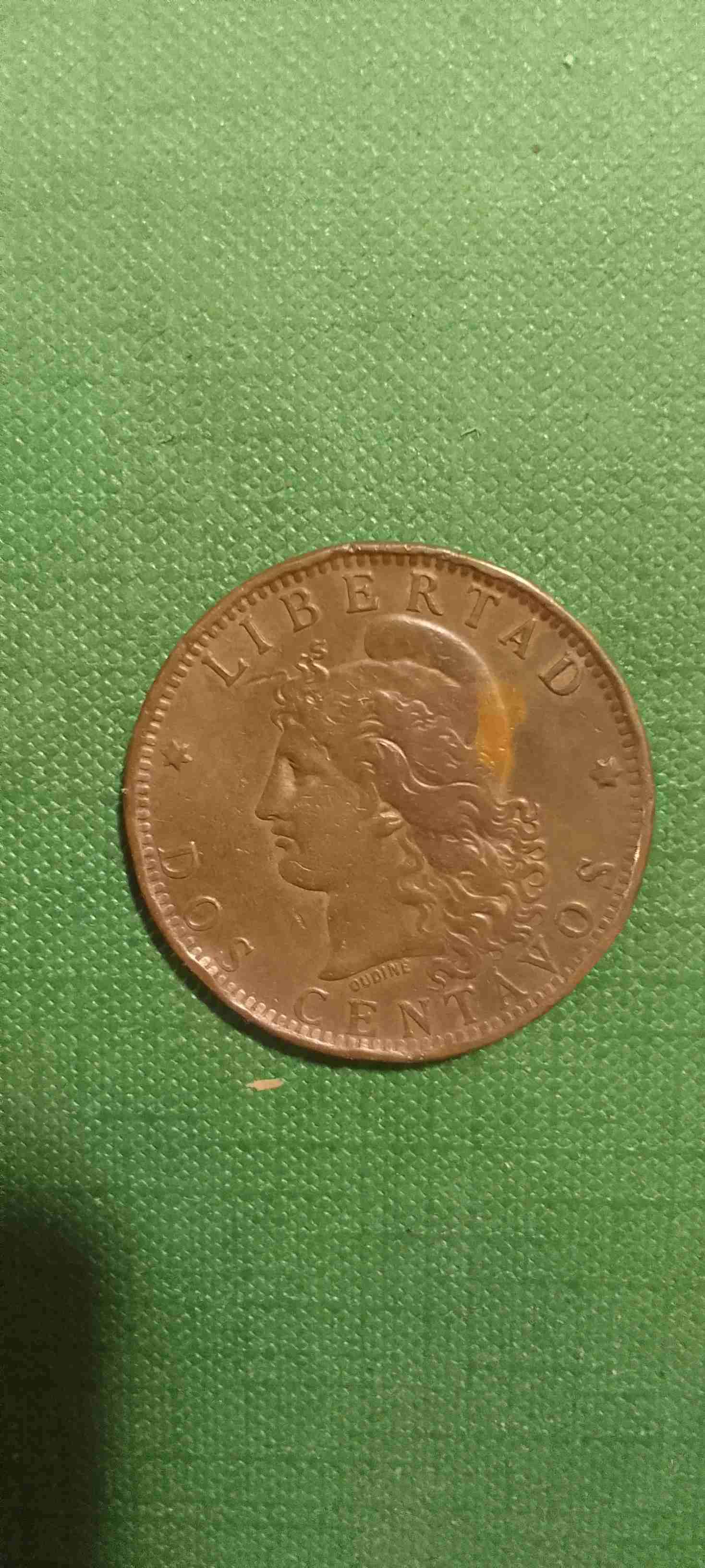 Moneda antigua argentina 2 centavos 1890 - miniatura 2