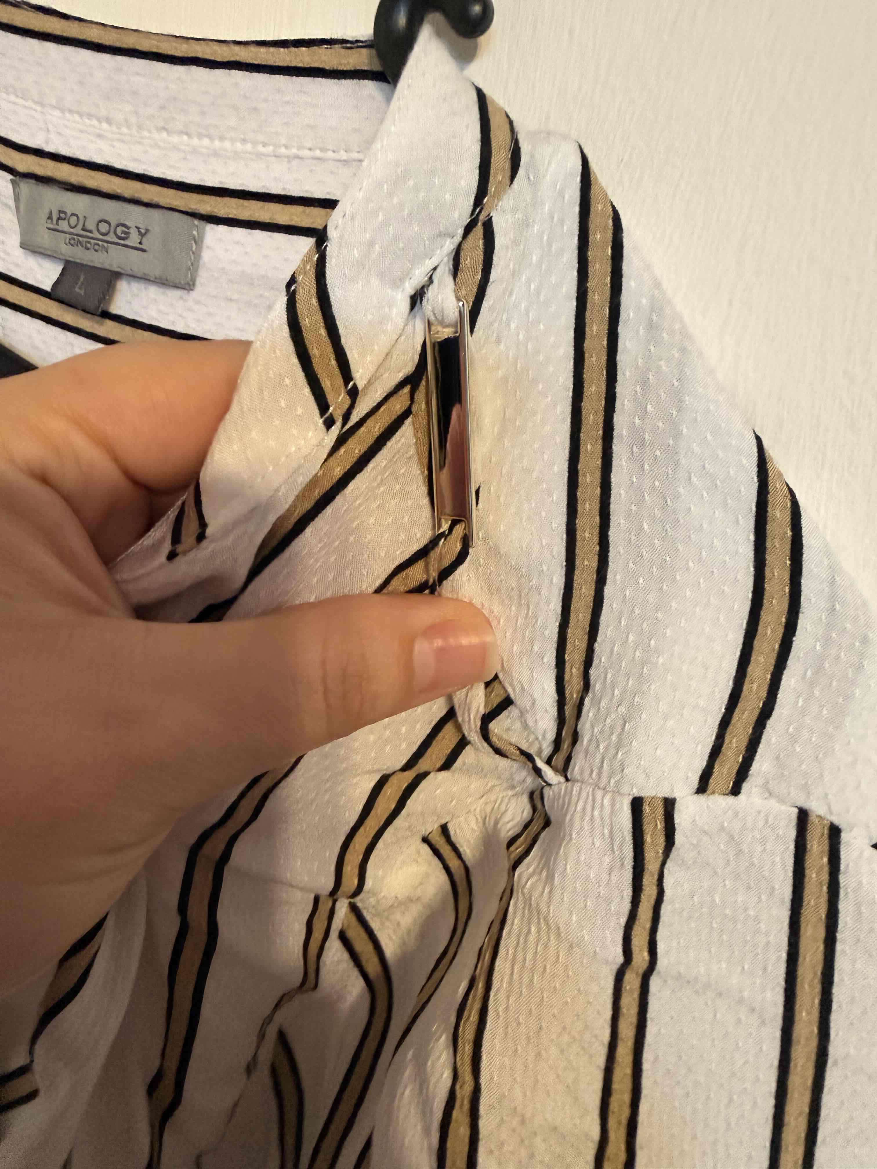 Blusa  blanca rayada dorado y negro - miniatura 2