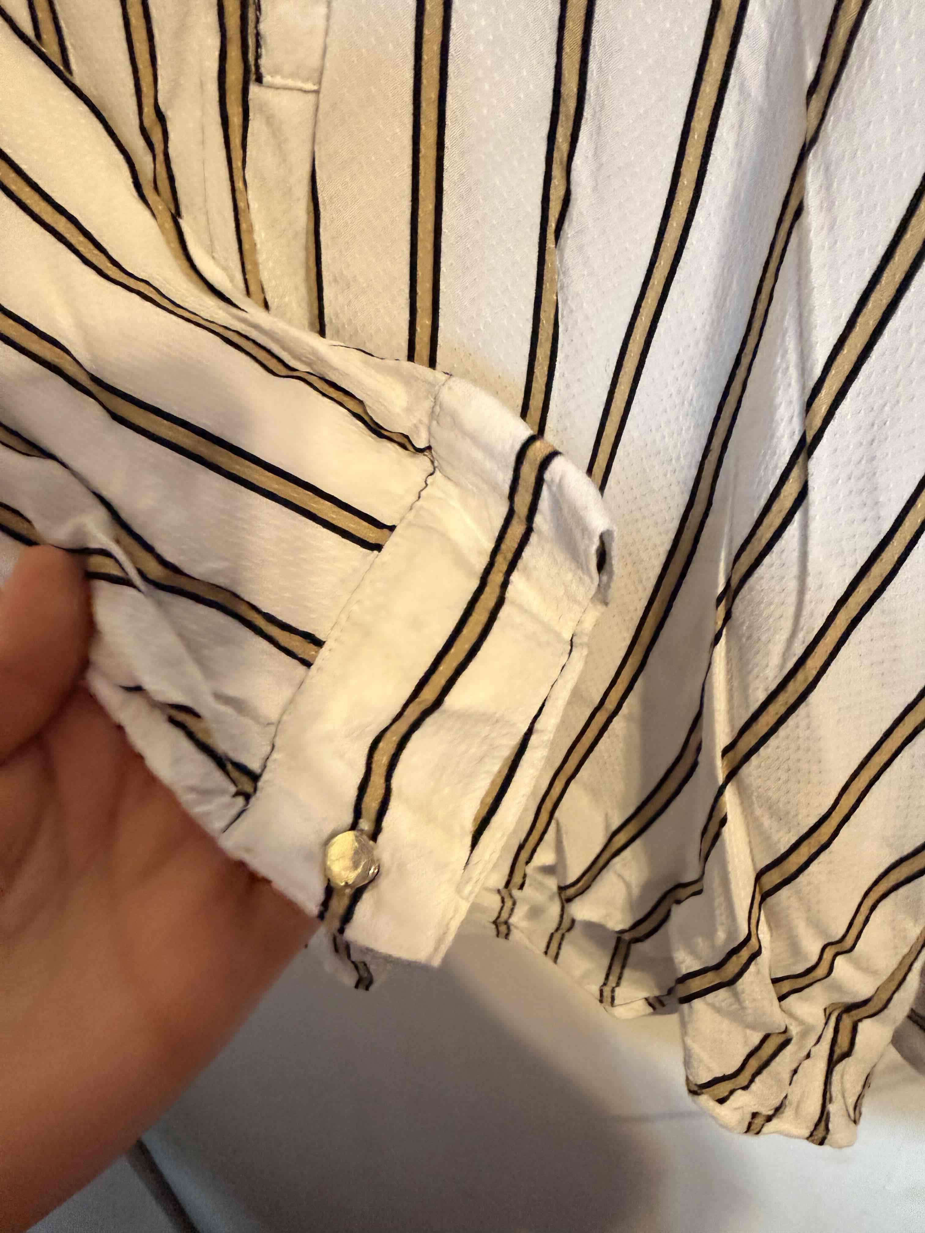 Blusa  blanca rayada dorado y negro - miniatura 4