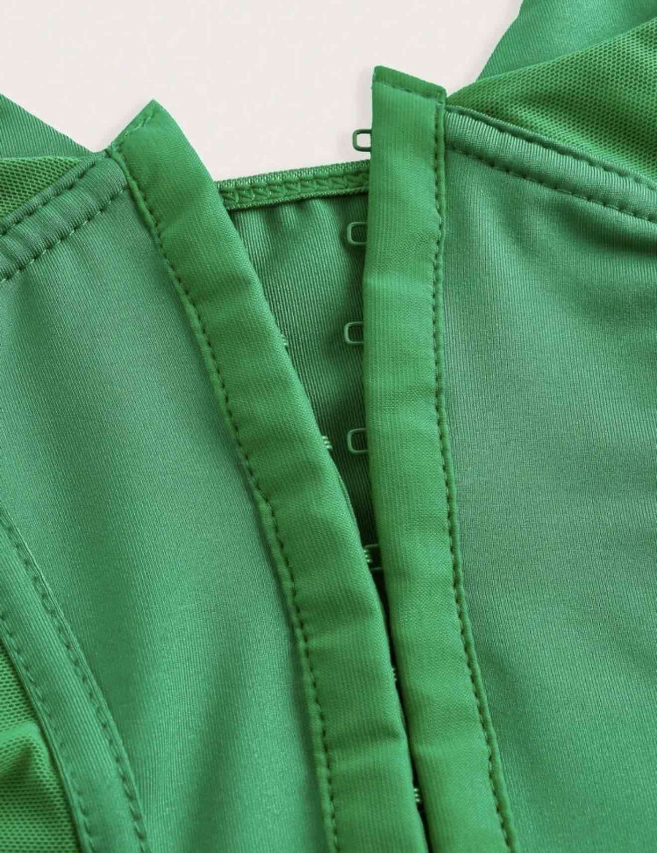 Top corset verde escote halter - miniatura 3