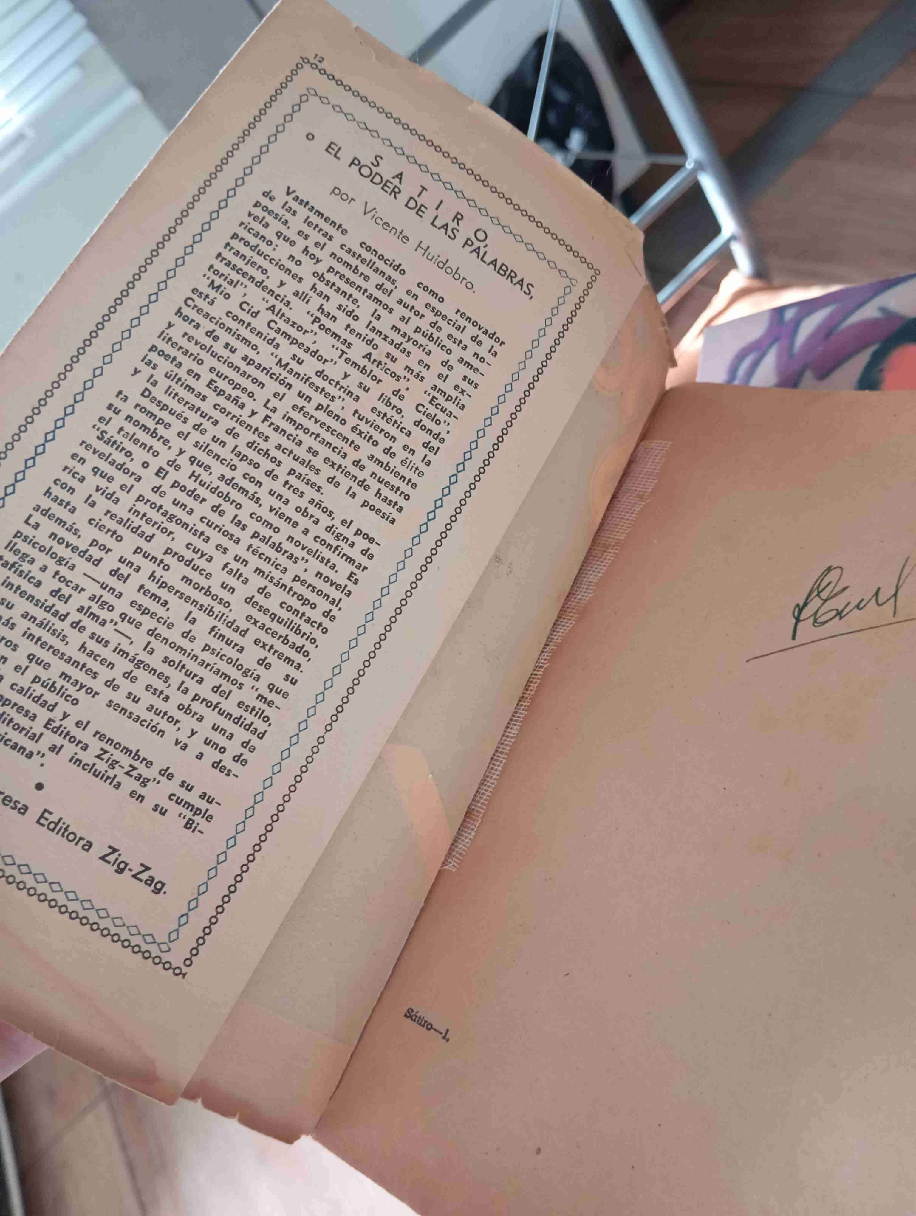 Libro Satiro de Vicente Huidobro - miniatura 3