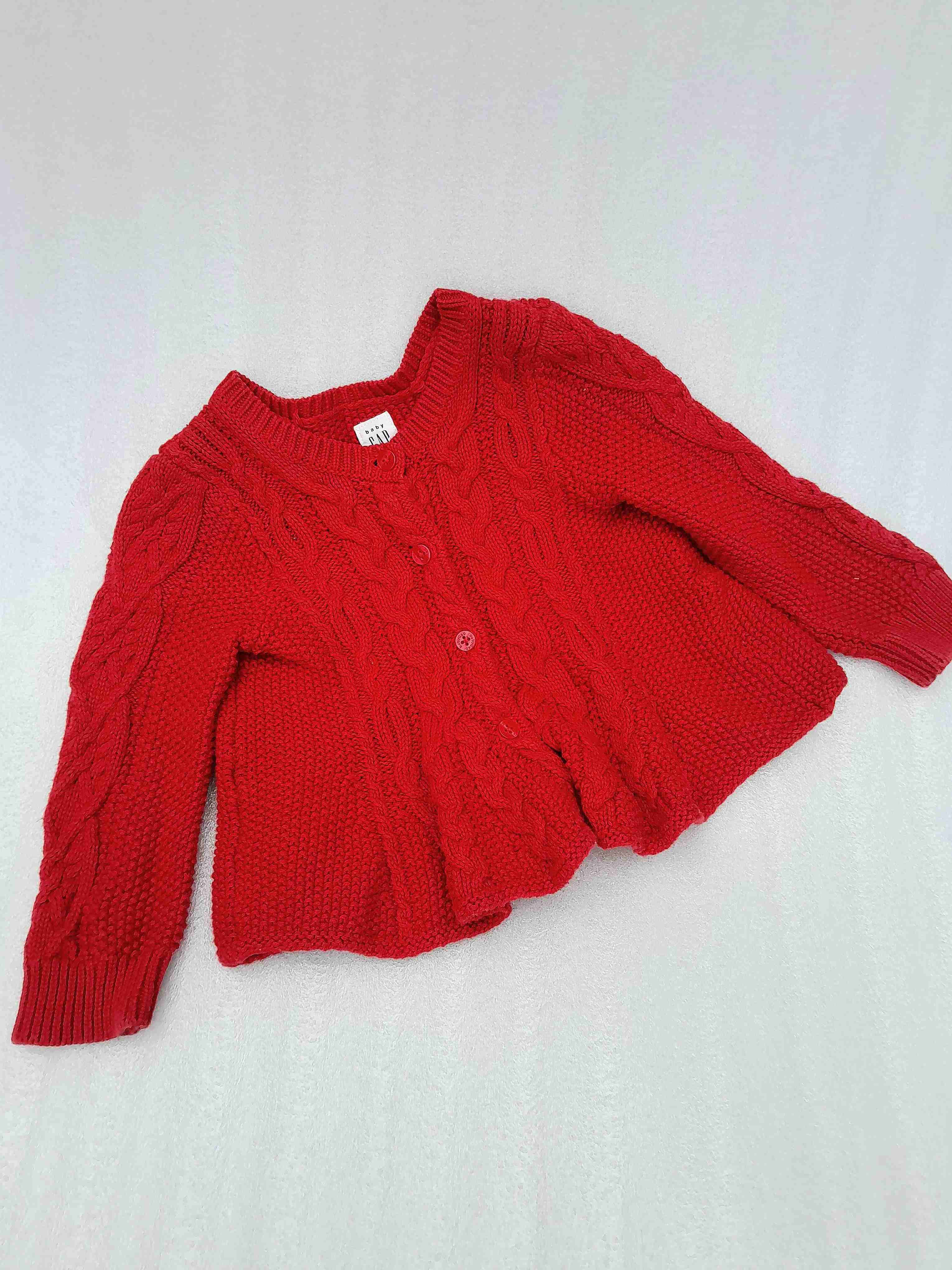 Chaleco rojo de lana para niña - miniatura 1