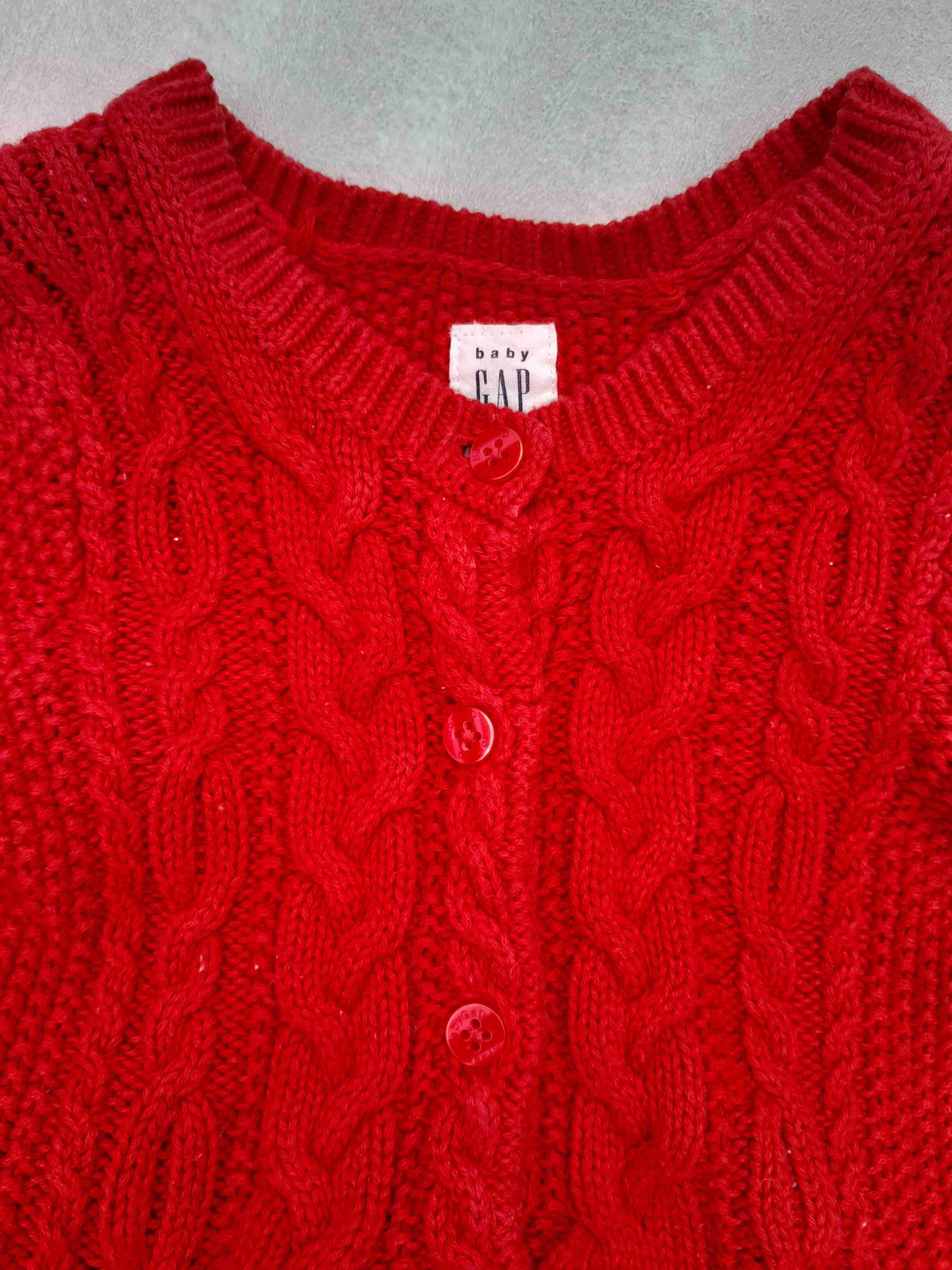 Chaleco rojo de lana para niña - miniatura 2