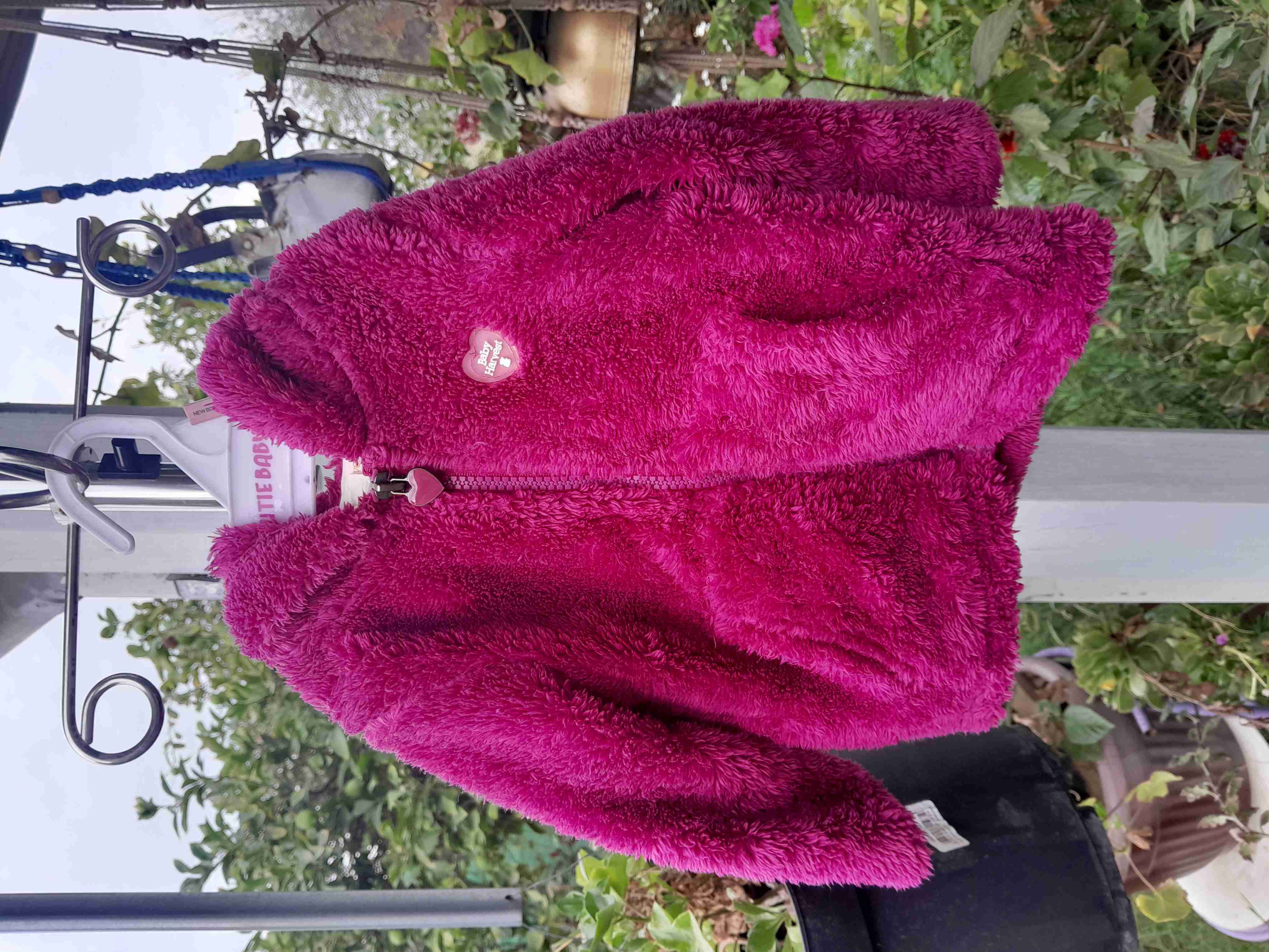 Chaqueta peluda morada infantil - miniatura 3