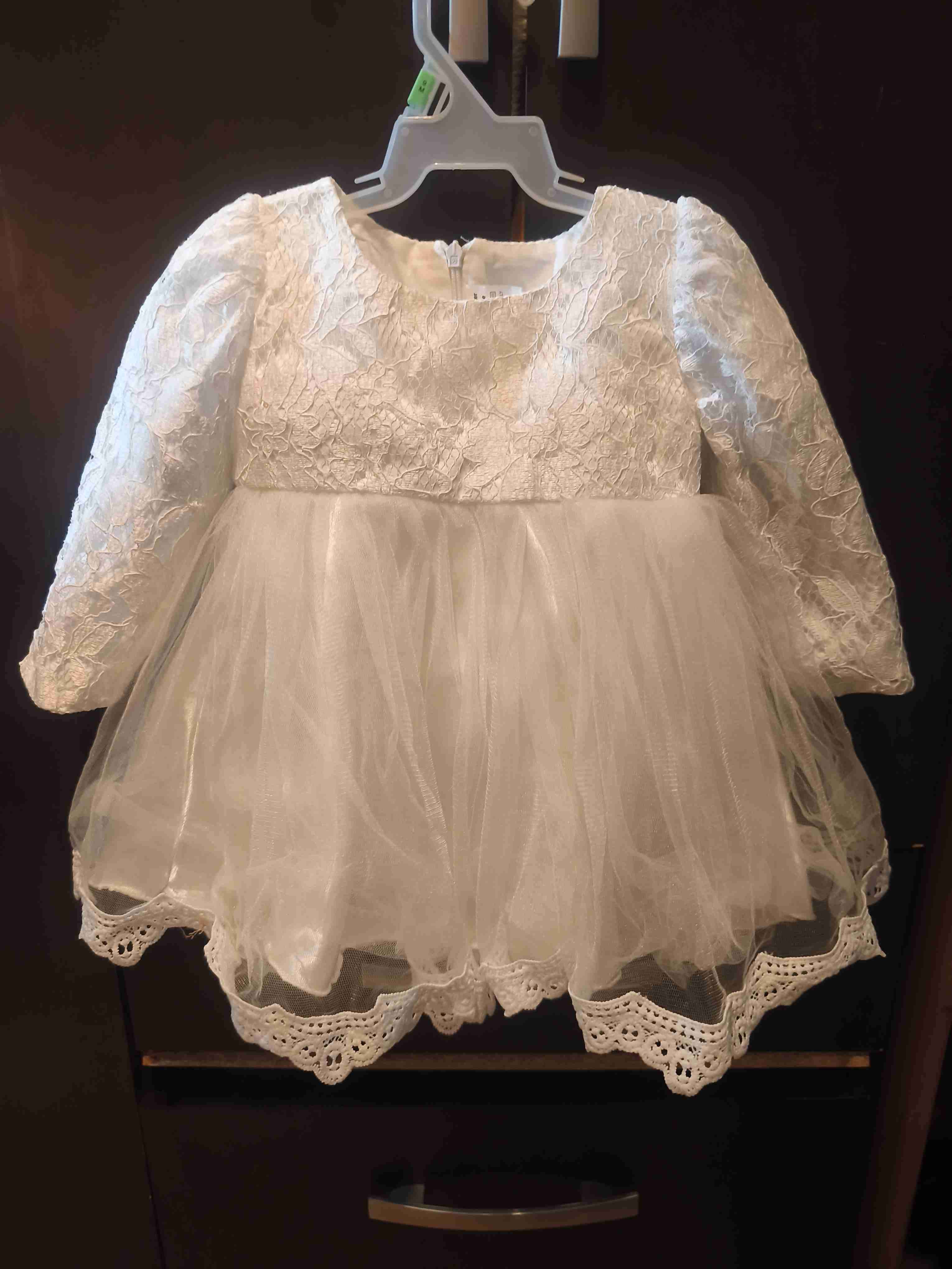 Vestido de bautizo blanco para bebé - miniatura 1