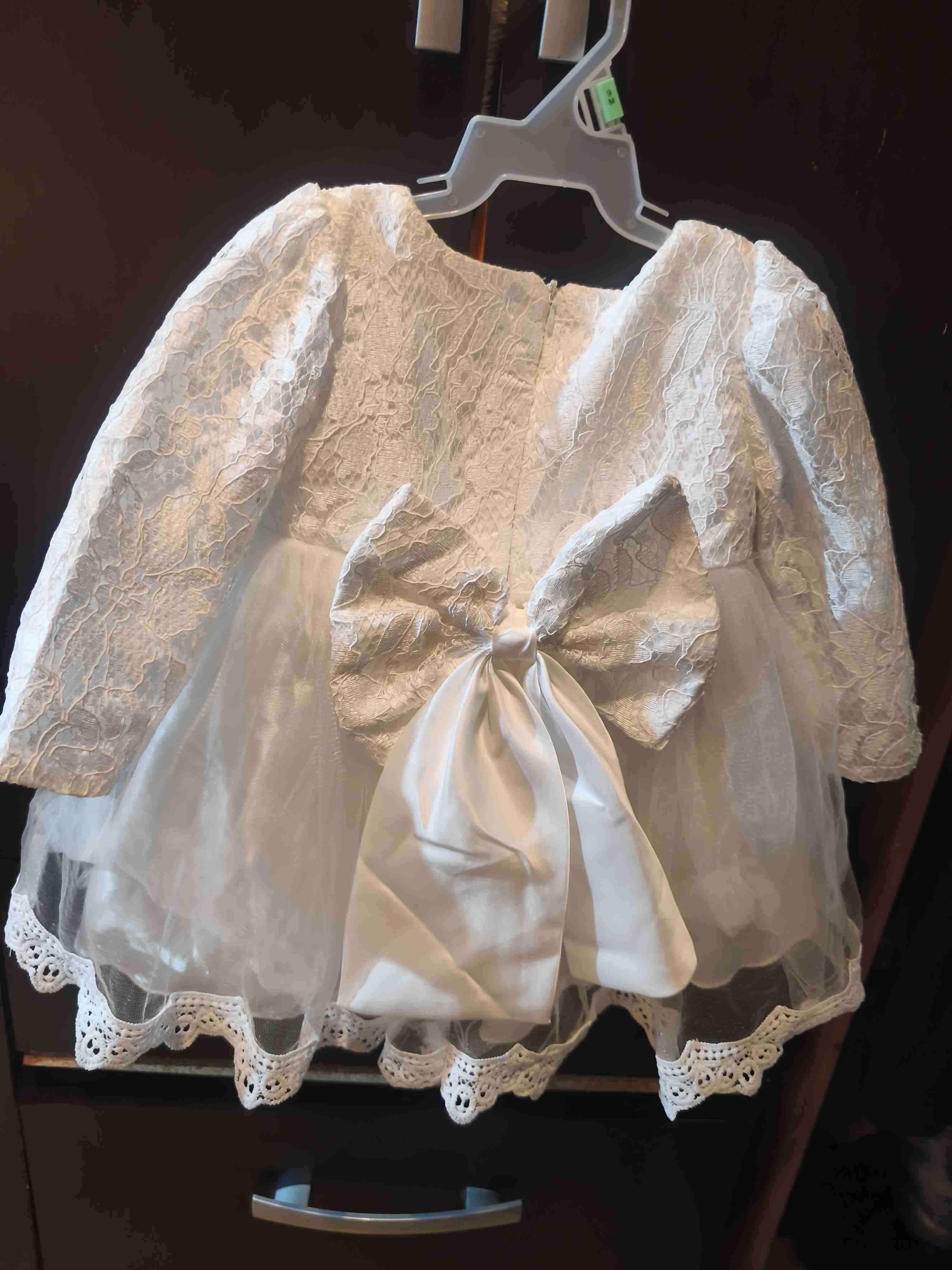 Vestido de bautizo blanco para bebé - miniatura 2