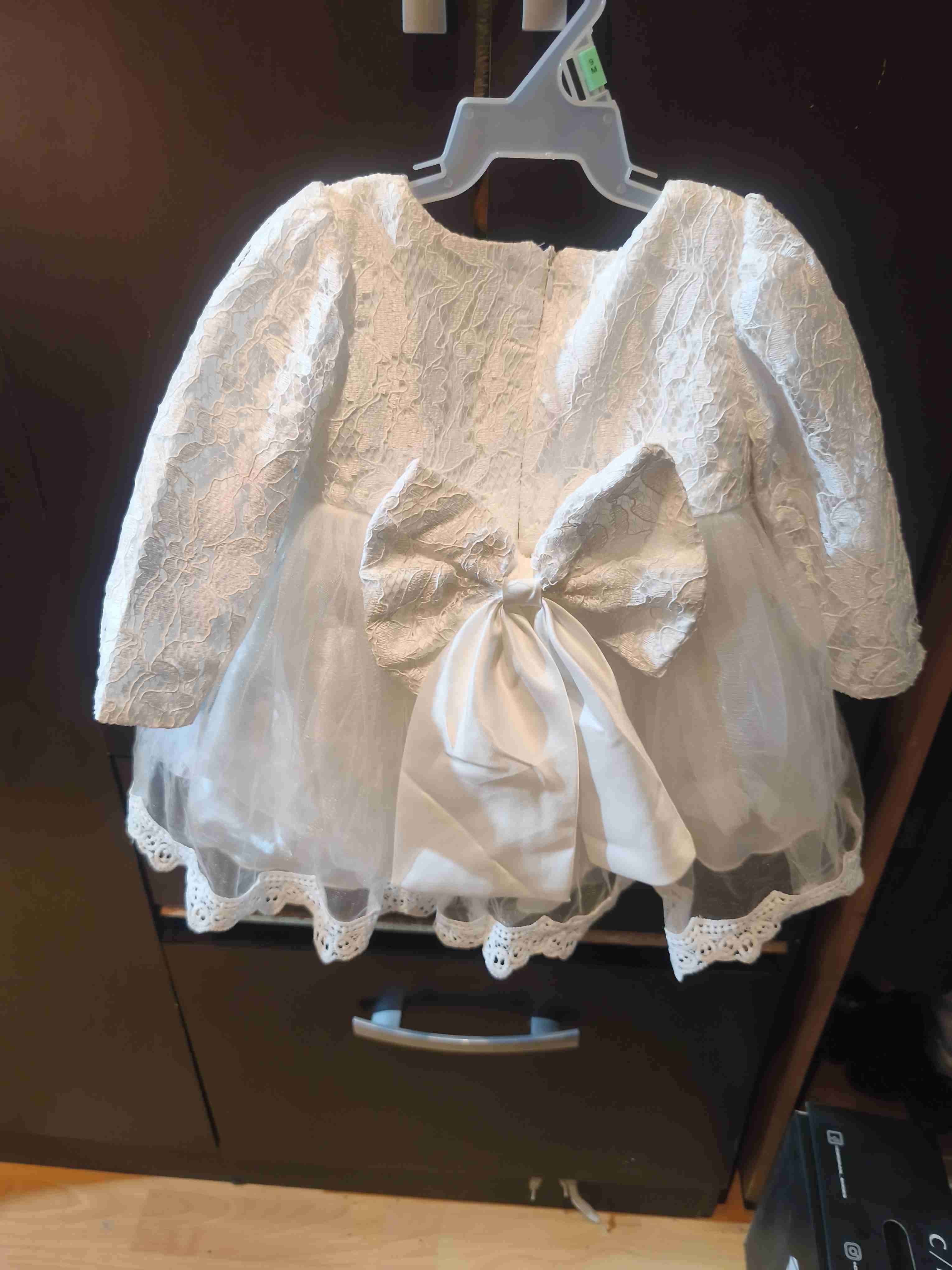 Vestido de bautizo blanco para bebé - miniatura 3