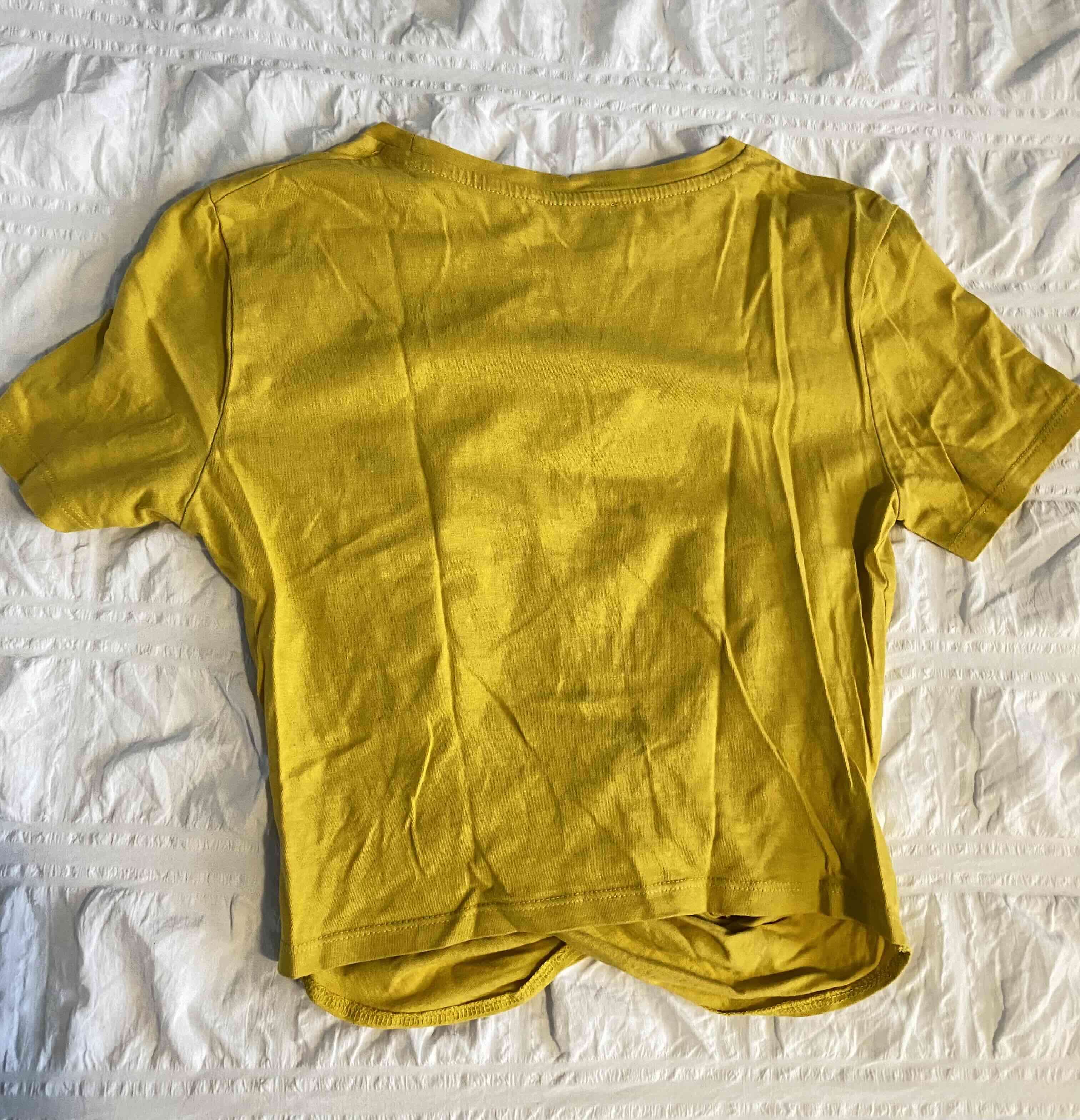 Polera color mostaza de algodón Zara talla S - miniatura 2