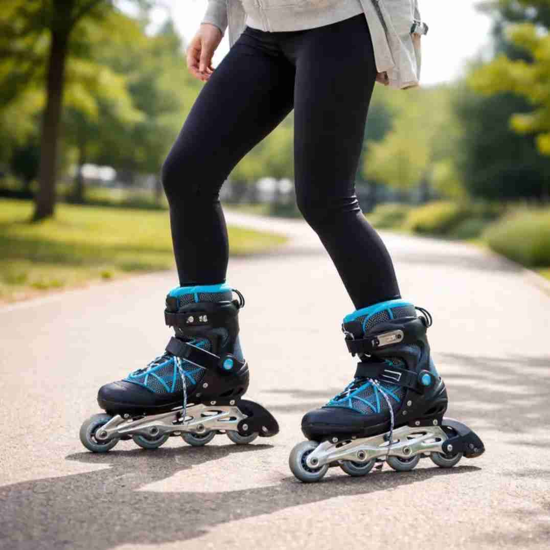 Patines en línea negros y azules - miniatura 1