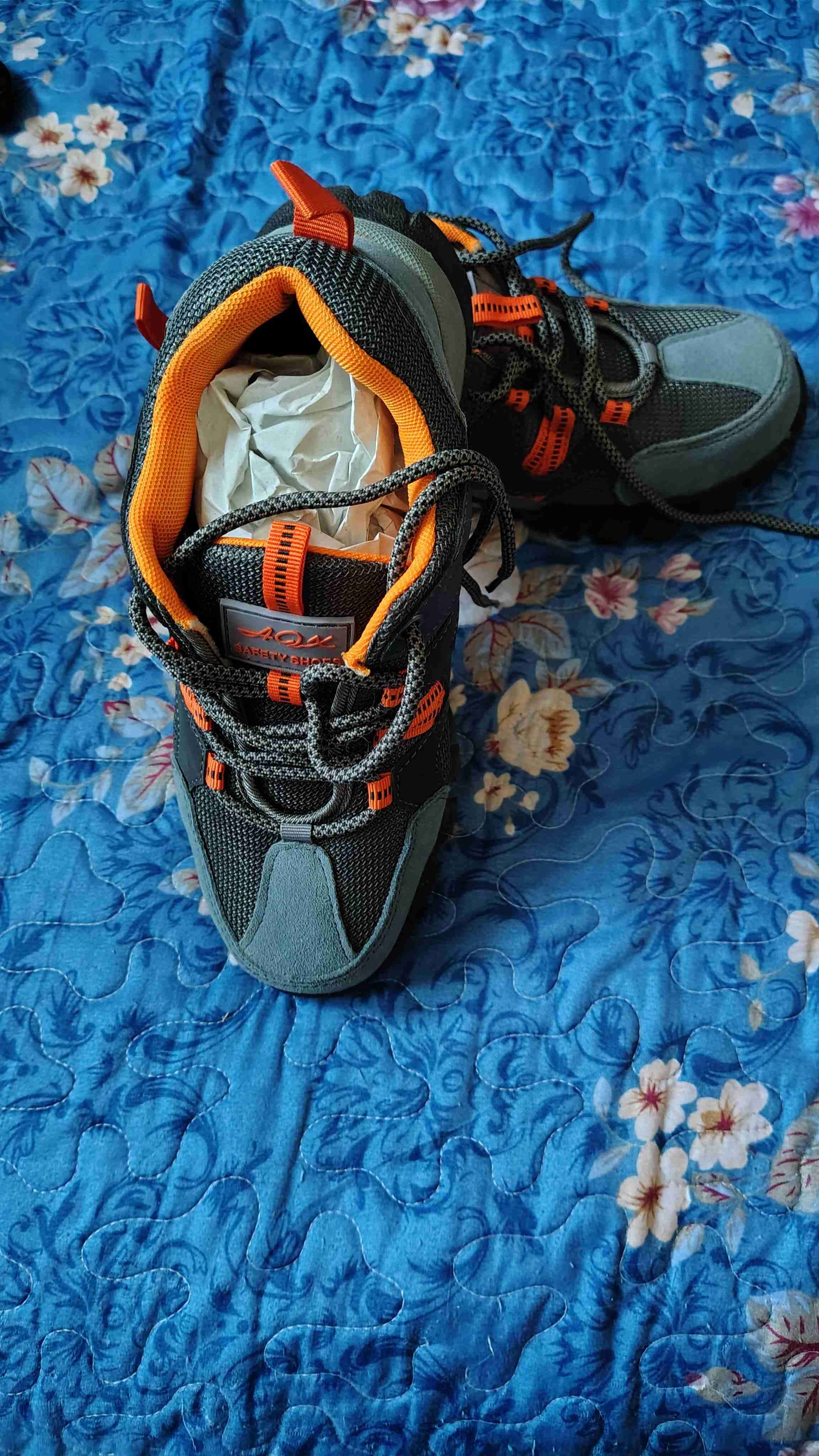 Zapatillas deportivas gris y naranjas - miniatura 6
