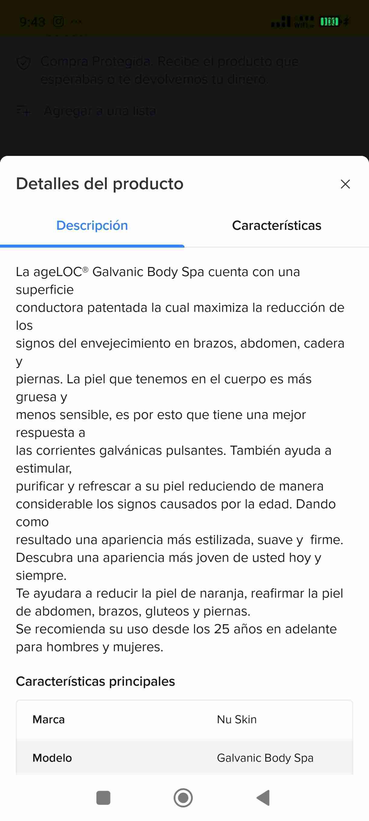 Dispositivo de cuidado corporal galvanica Nuskin - miniatura 4