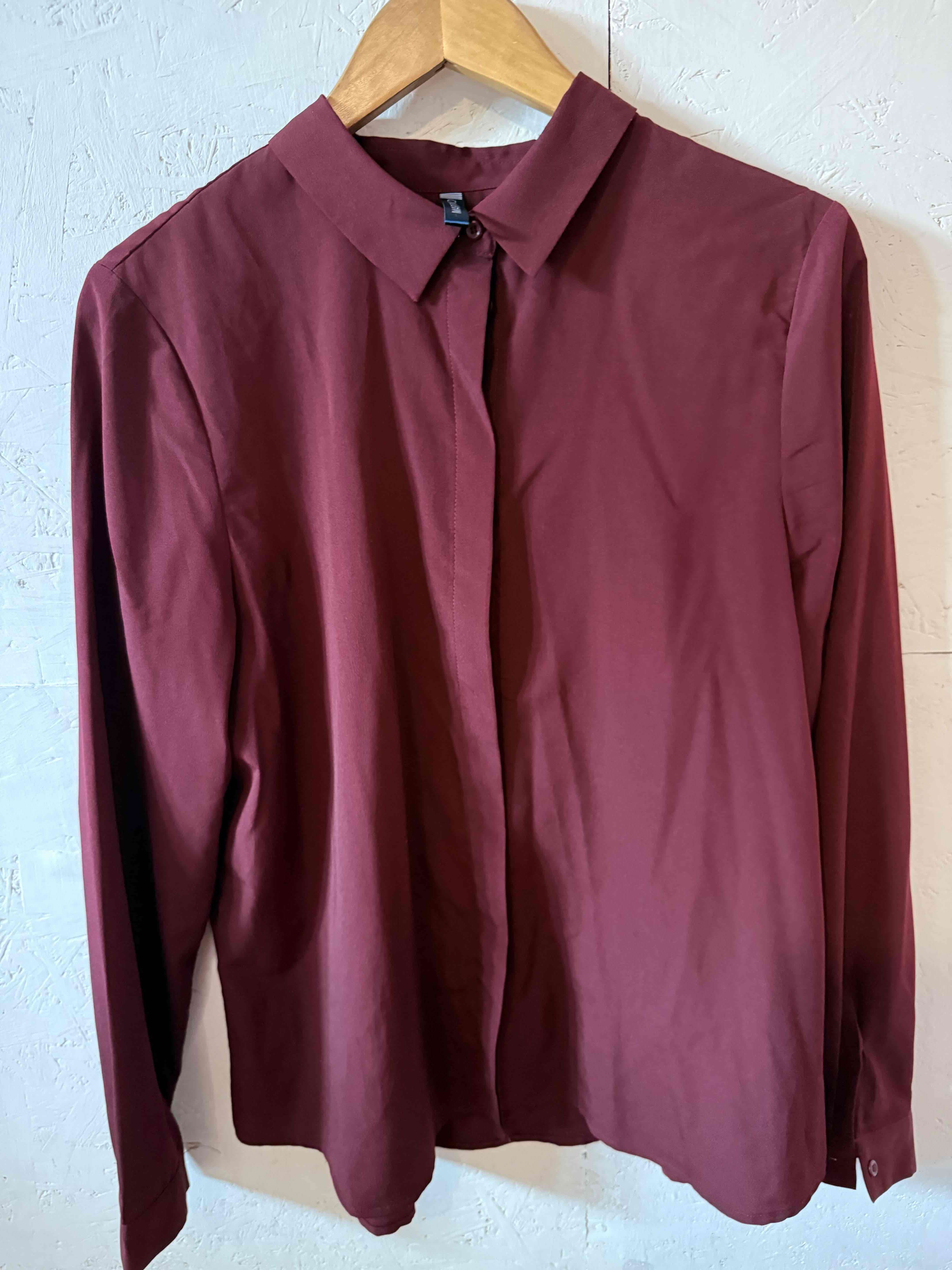 Camisa burdeo de manga larga - miniatura 3