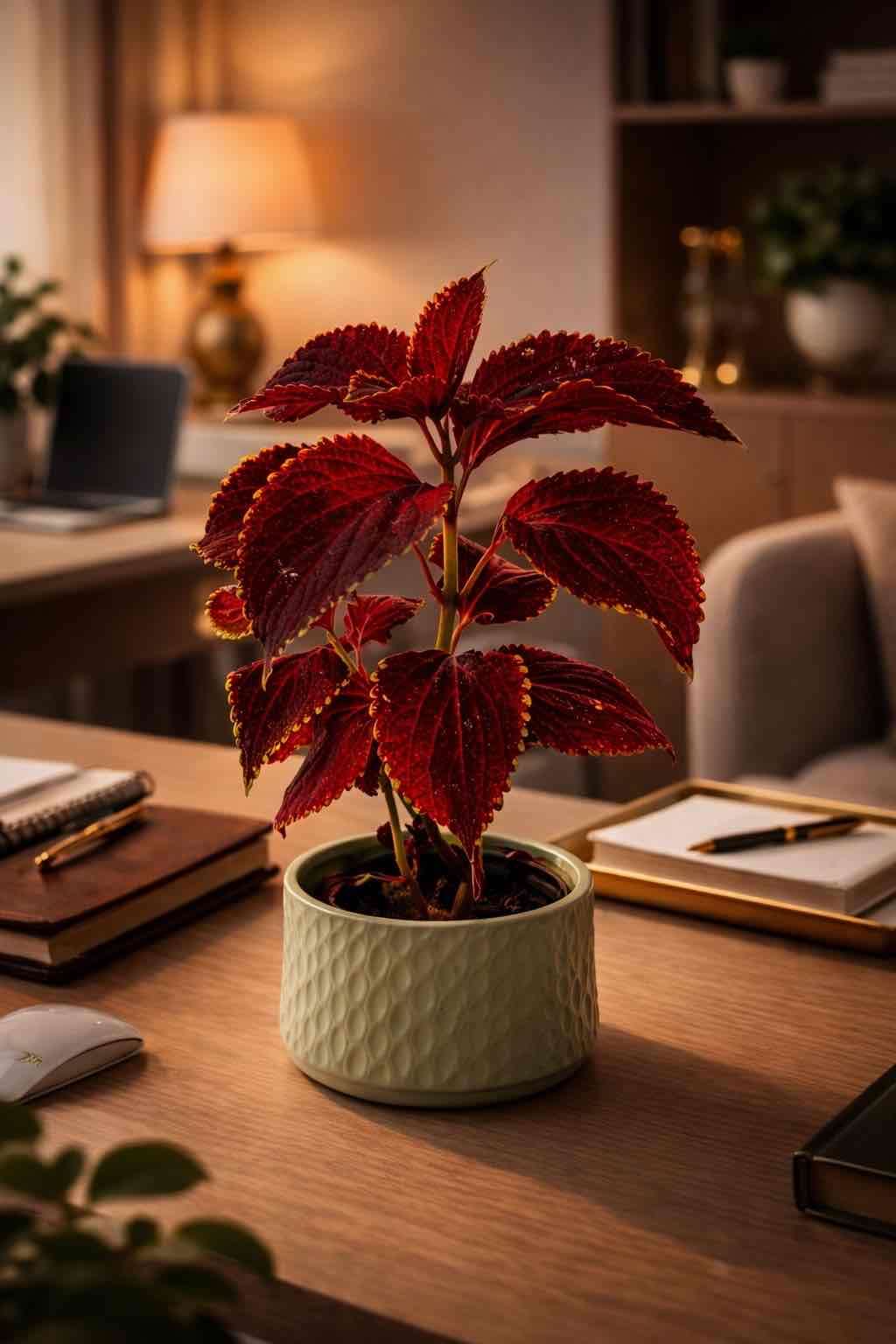 Coleus burdeo en maceta cerámica | Planta interi - miniatura 3