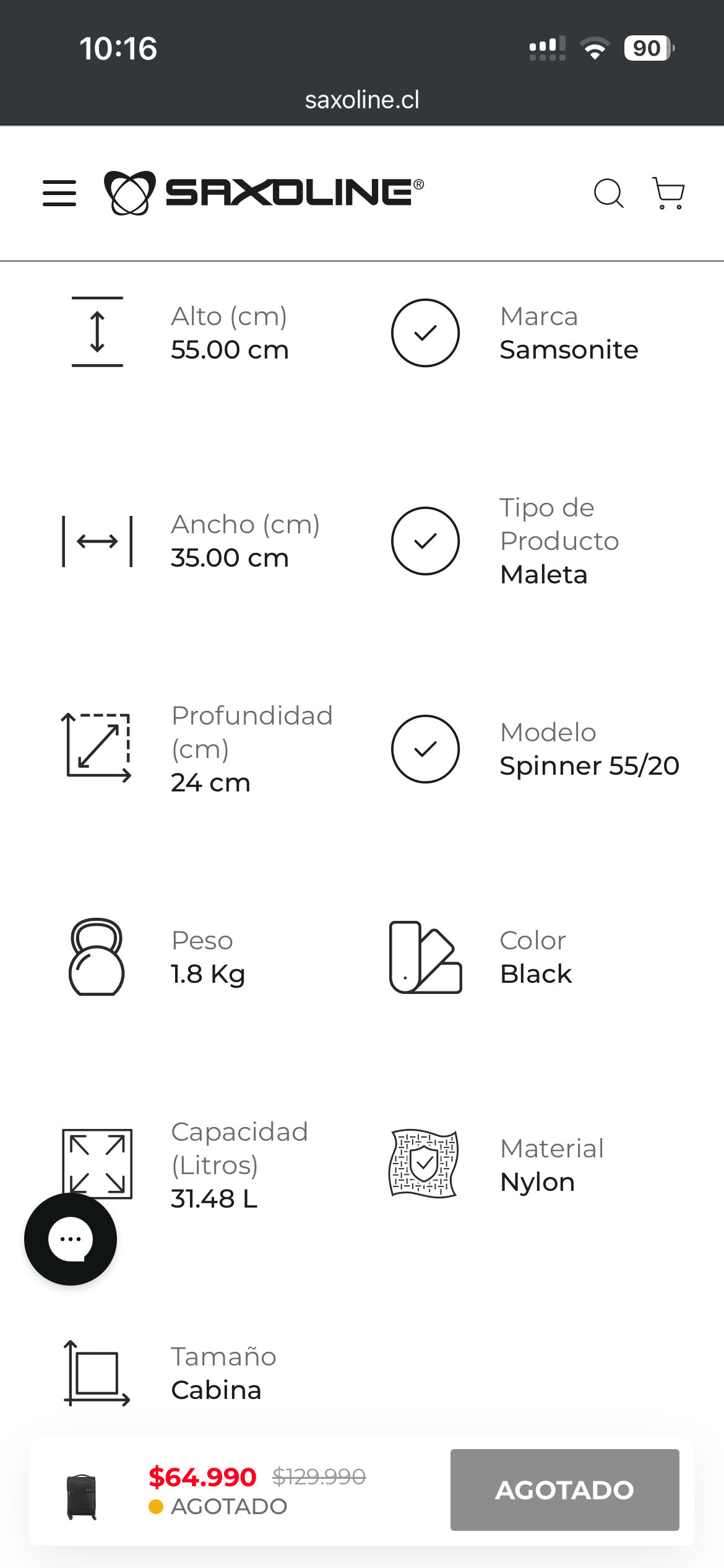 Maleta Samsonite morada mediana - miniatura 4