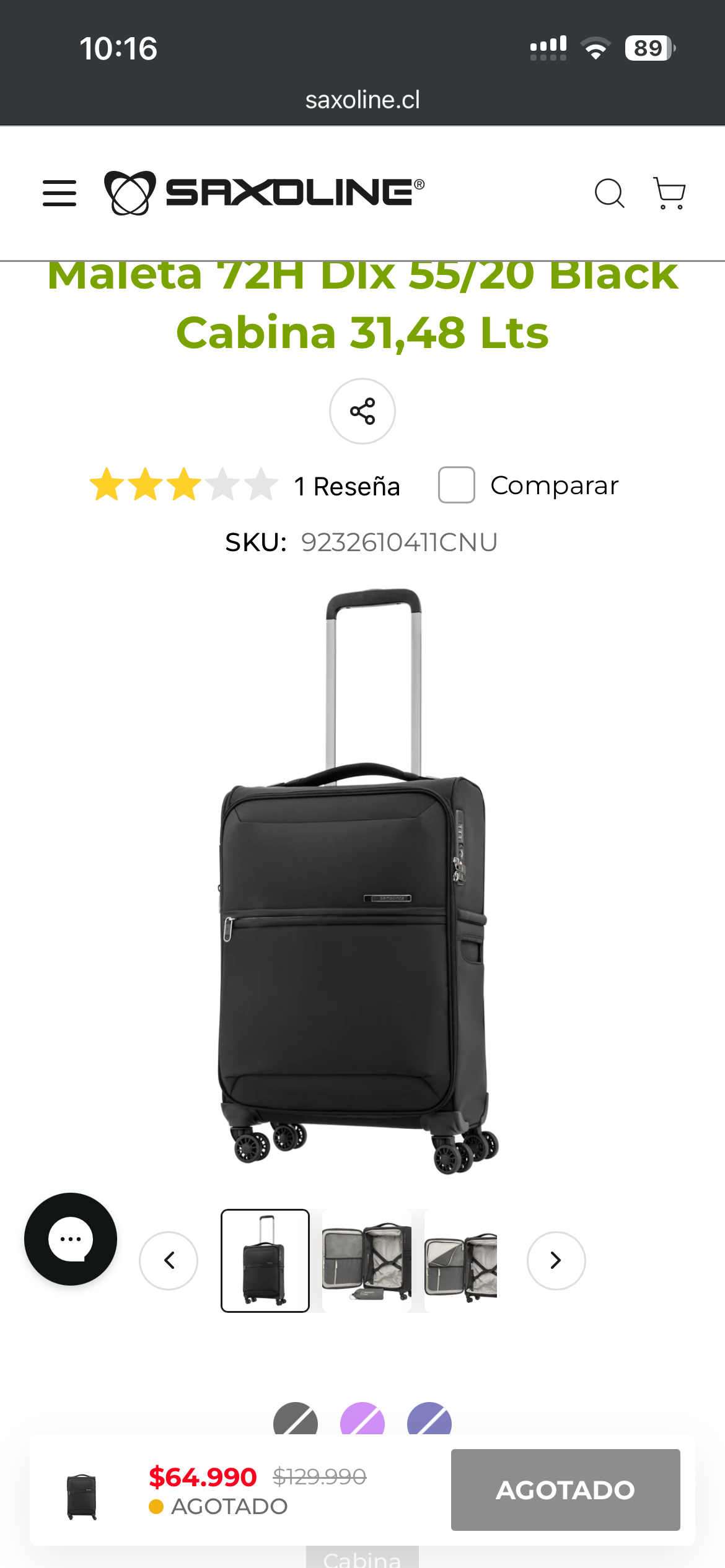 Maleta Samsonite morada mediana - miniatura 5