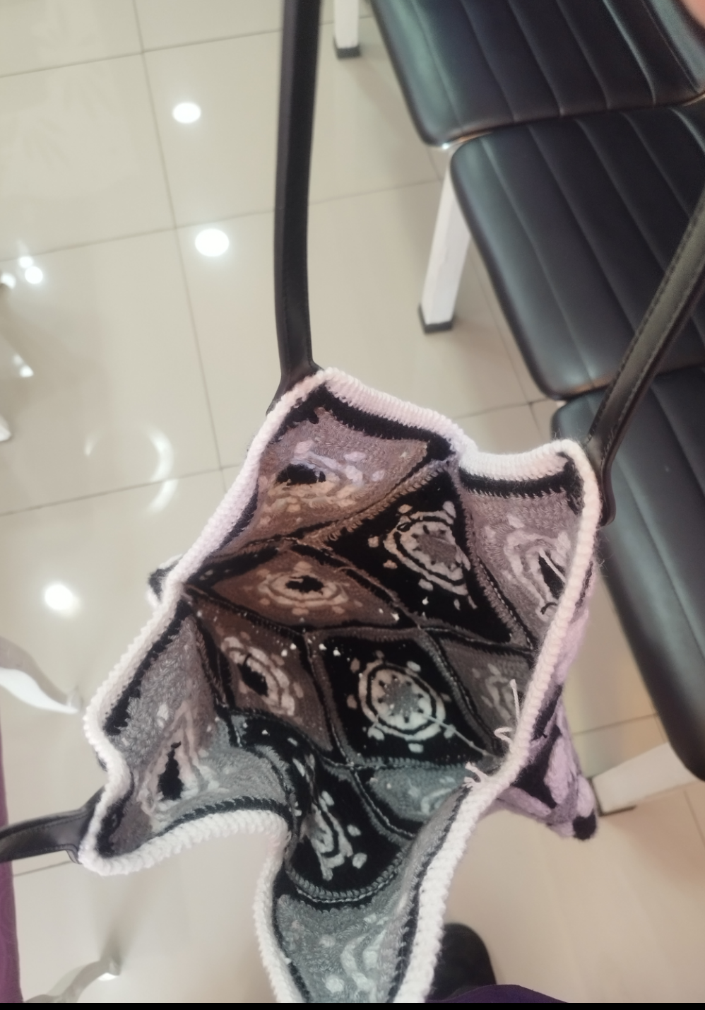 Bolso tejido con flores - miniatura 4